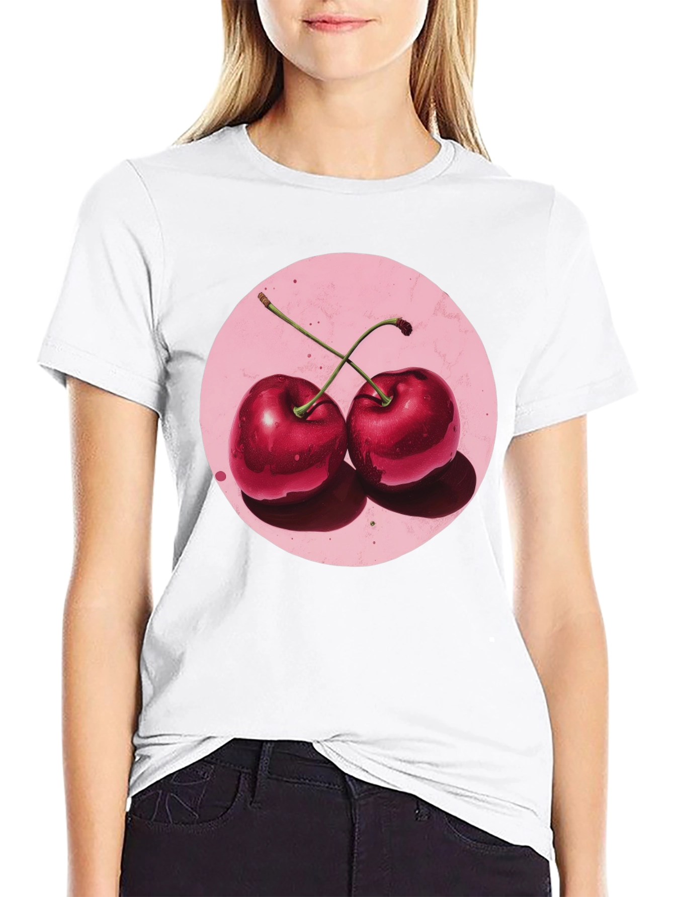 Cherry Graphic Black T-Shirt