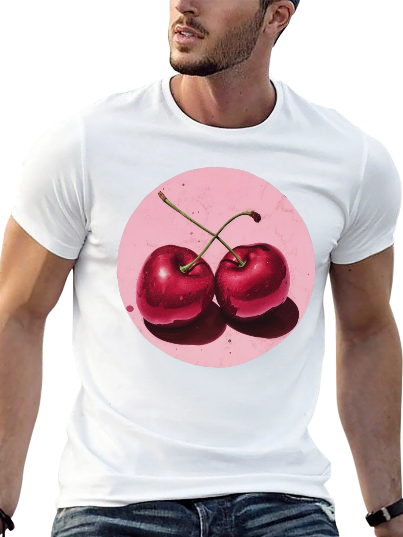 Cherry Graphic Black T-Shirt