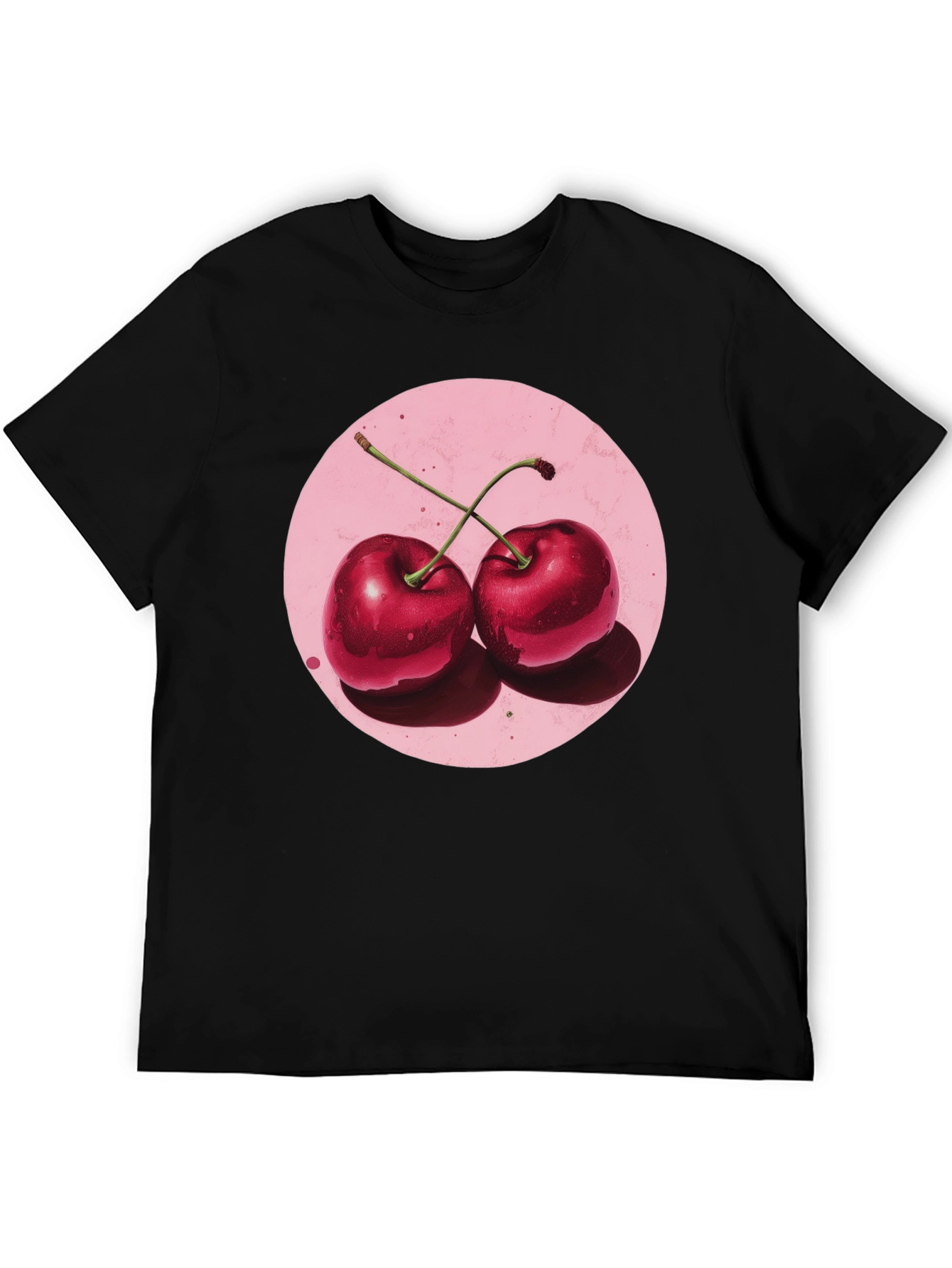 Cherry Graphic Black T-Shirt