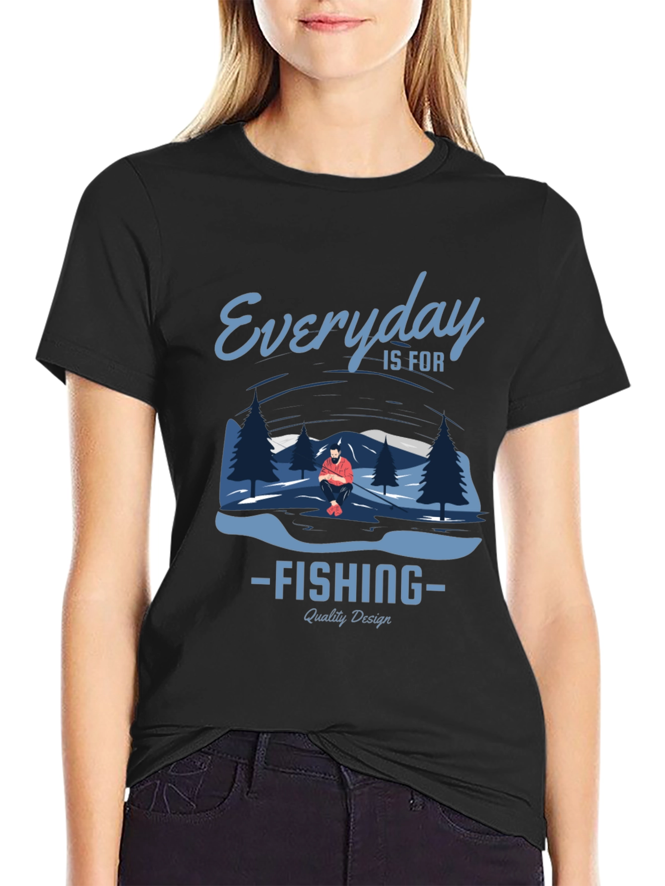 Everyday is for Fishing Graphic Tee - Black