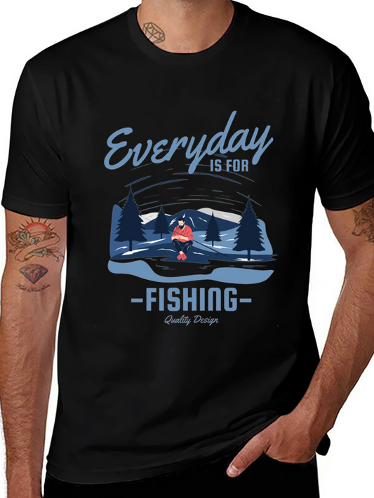 Everyday is for Fishing Graphic Tee - Black