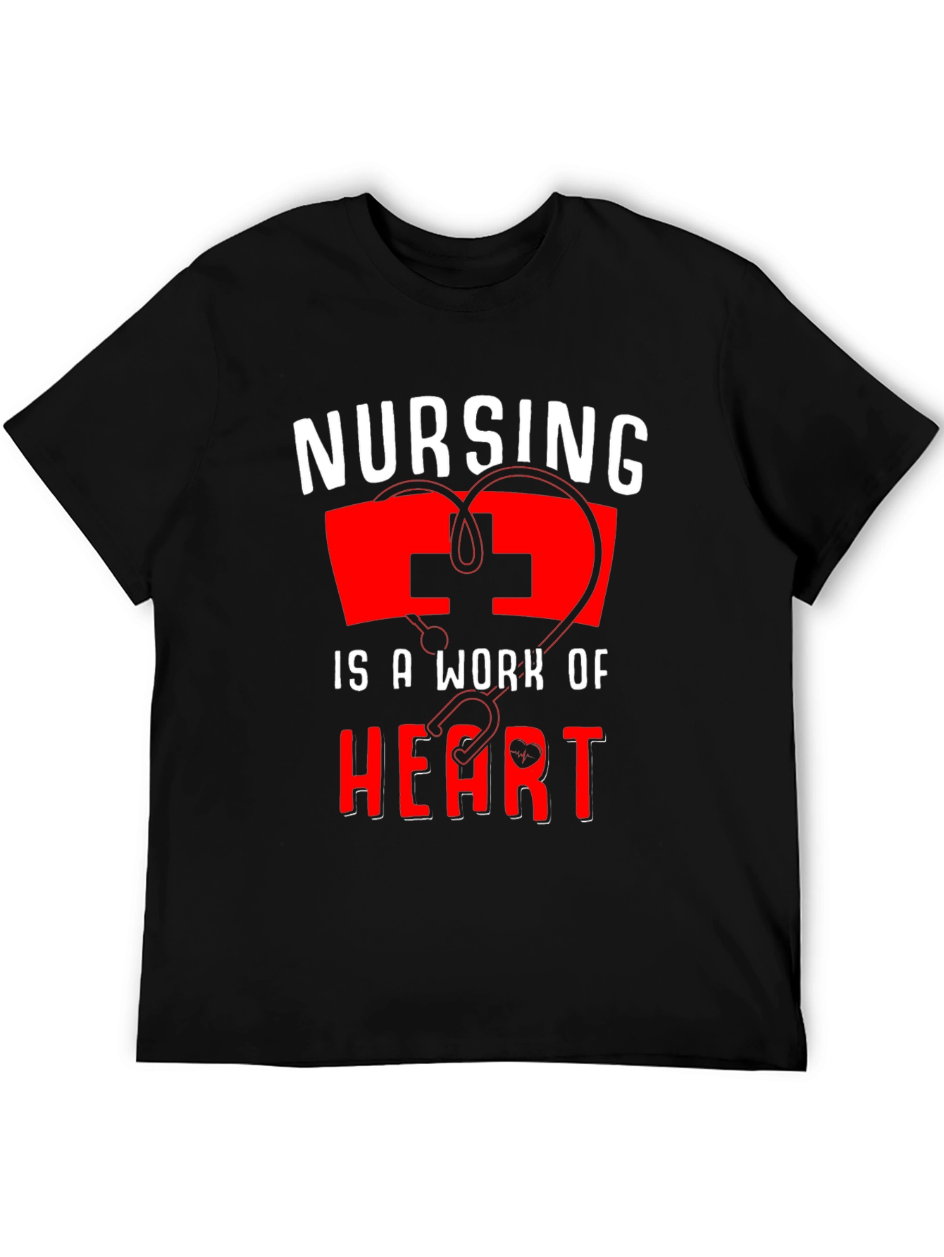 Nursing Is A Work Of Heart Graphic Tee