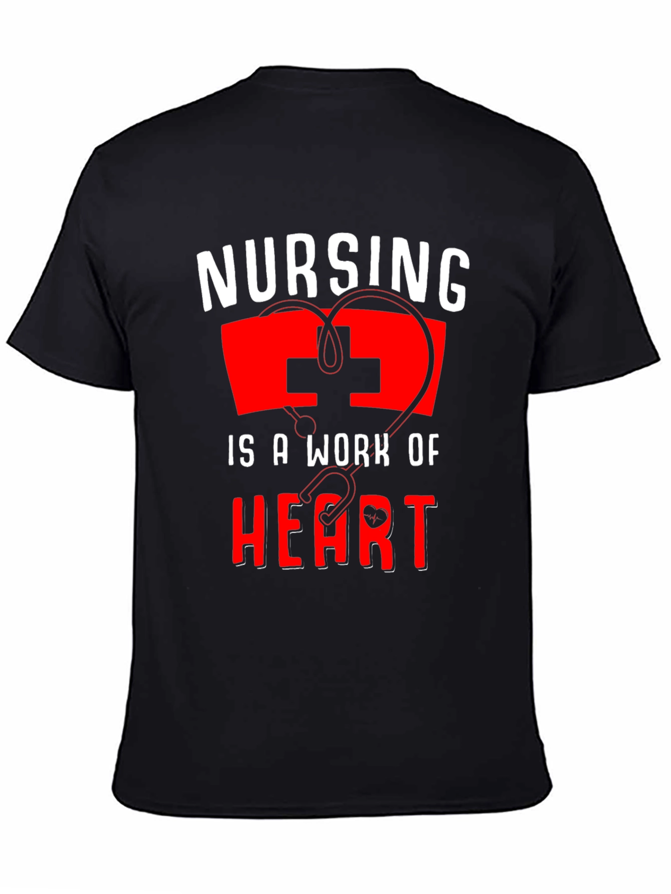 Nursing Is A Work Of Heart Graphic Tee