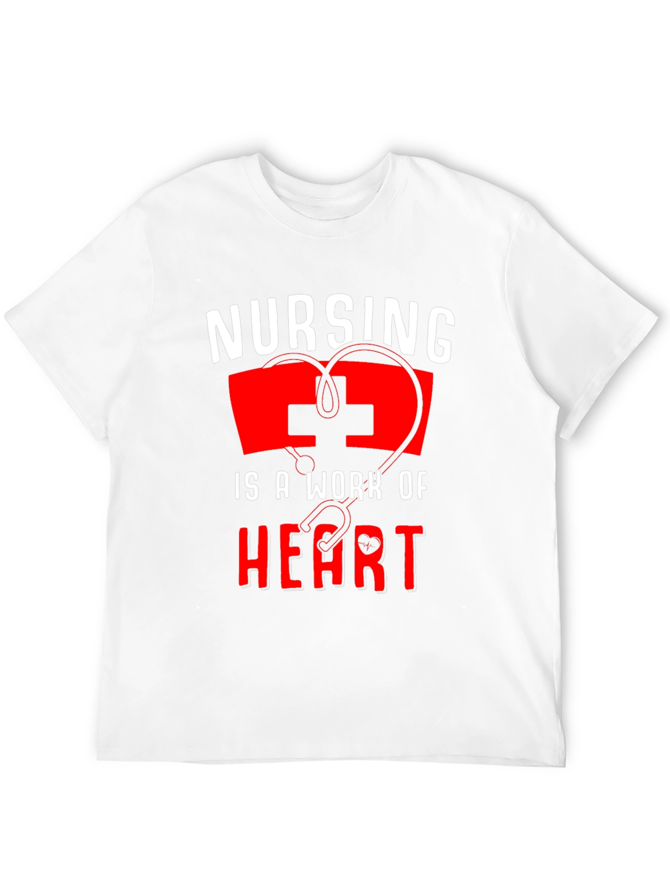 Nursing Is A Work Of Heart Graphic Tee