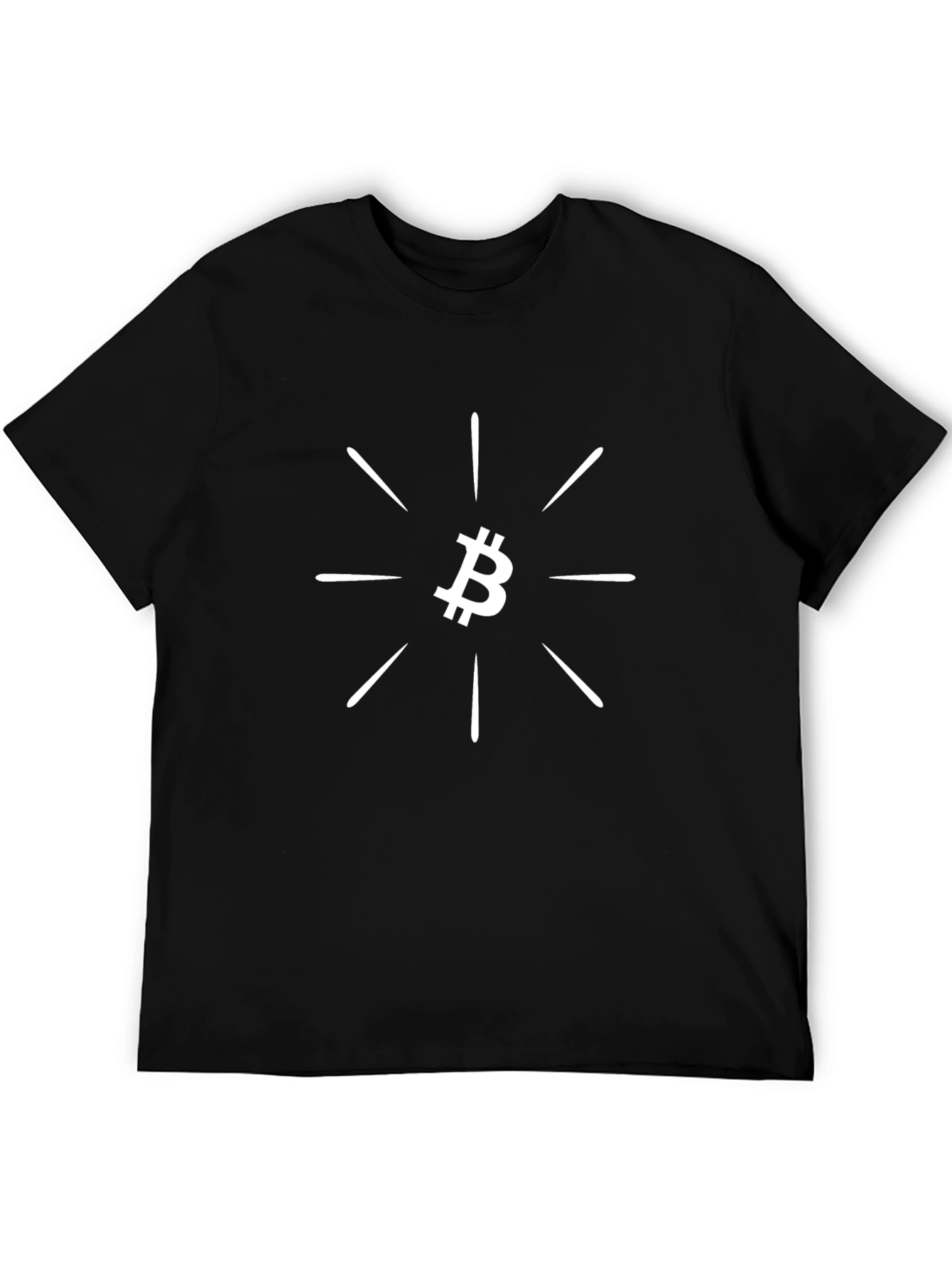 Bitcoin Symbol Graphic Tee - Black Cotton Shirt
