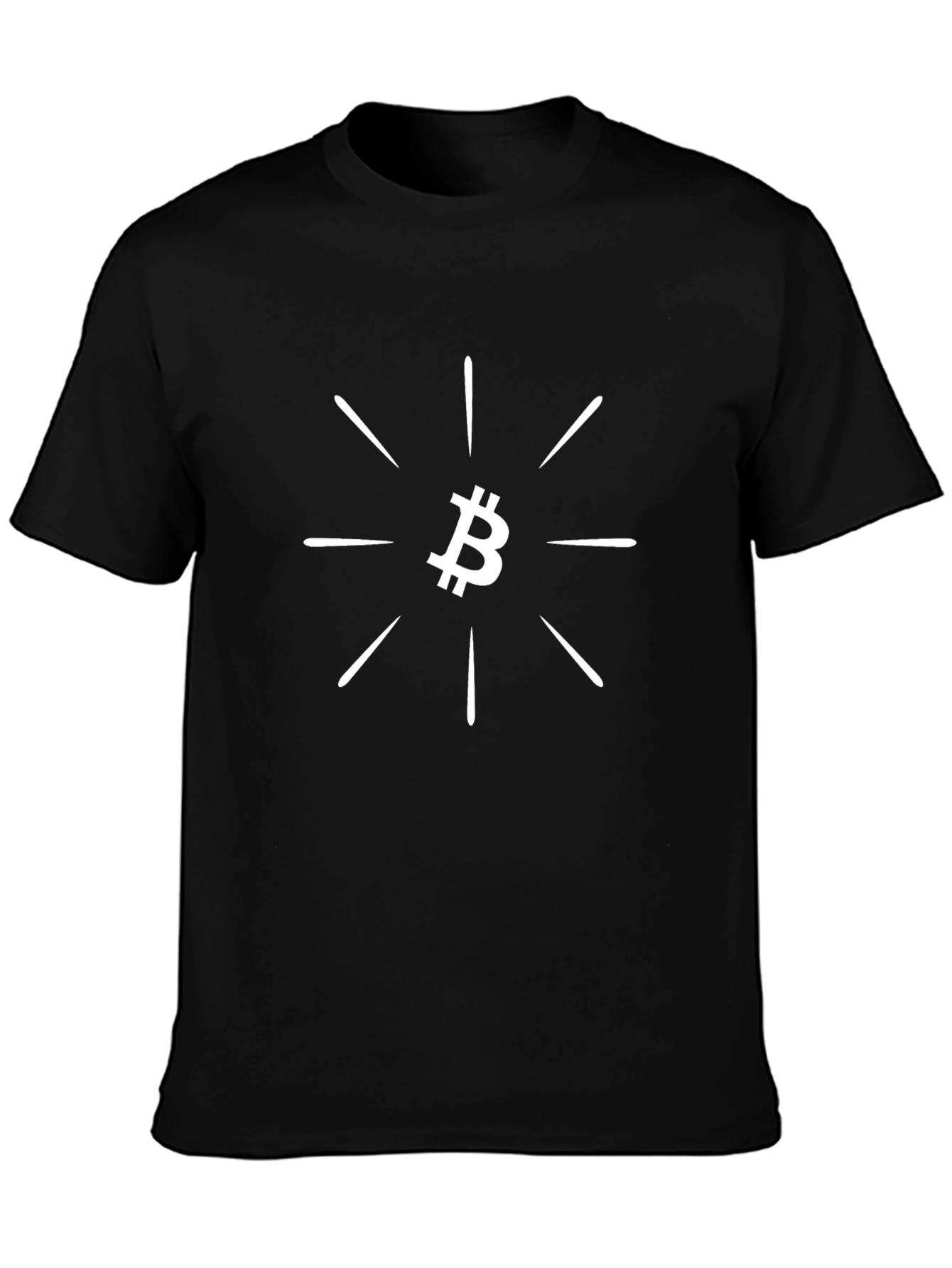 Bitcoin Symbol Graphic Tee - Black Cotton Shirt