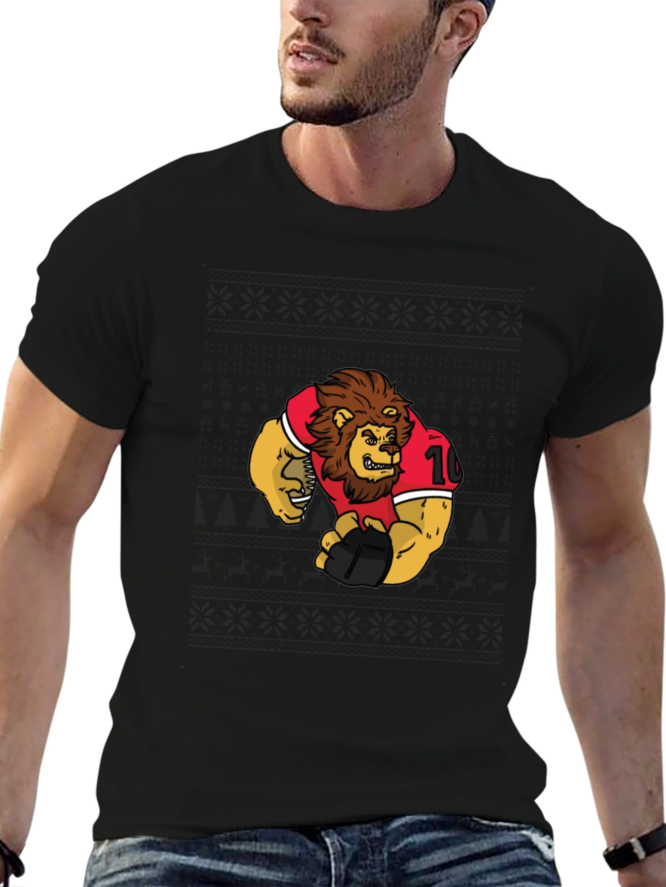 Lion Football Graphic T-Shirt