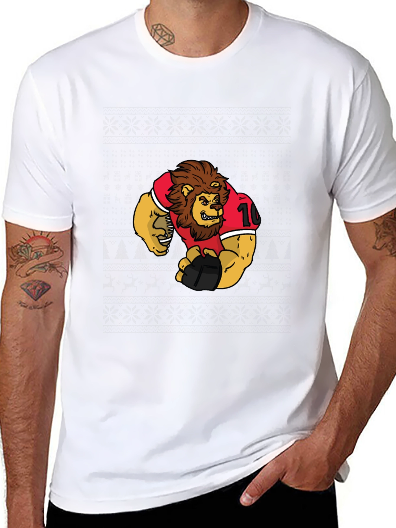 Lion Football Graphic T-Shirt