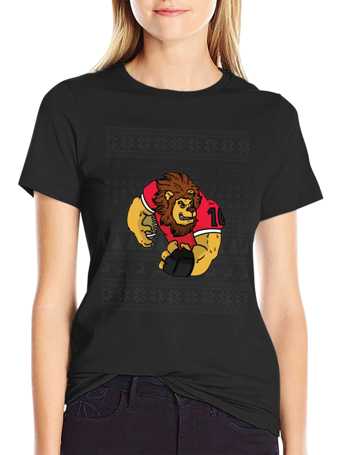 Lion Football Graphic T-Shirt