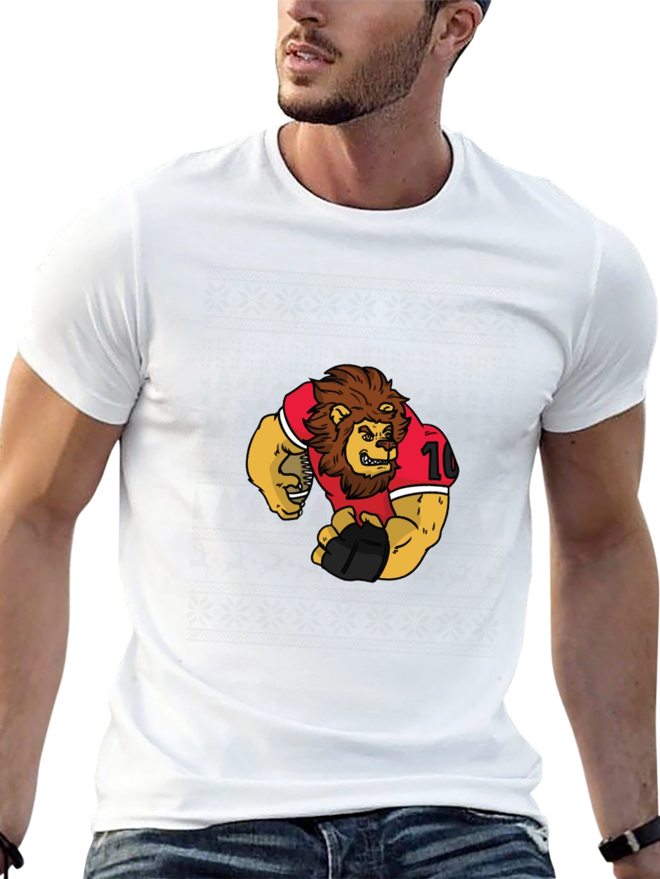 Lion Football Graphic T-Shirt