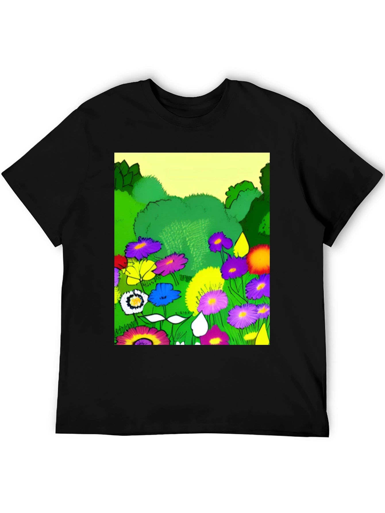 Vibrant Floral Garden Graphic T-Shirt