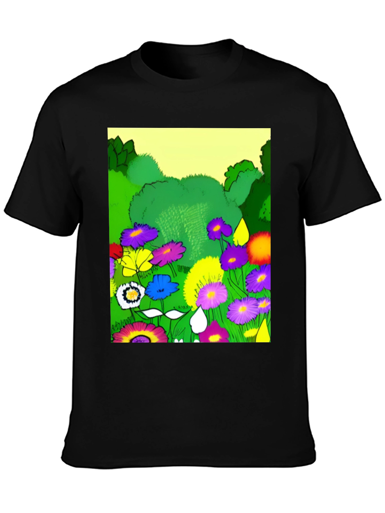 Vibrant Floral Garden Graphic T-Shirt