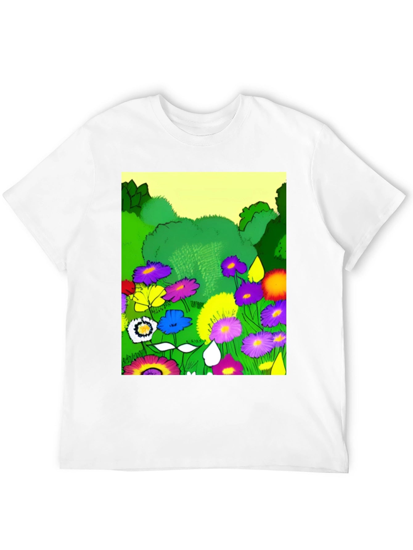 Vibrant Floral Garden Graphic T-Shirt