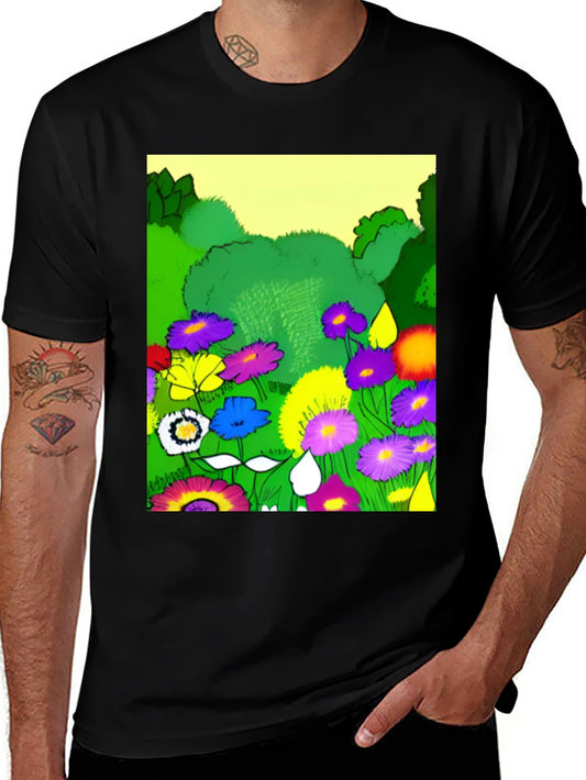 Vibrant Floral Garden Graphic T-Shirt