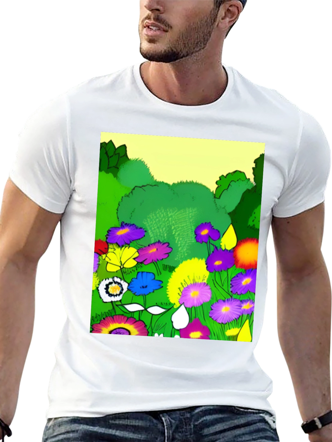 Vibrant Floral Garden Graphic T-Shirt