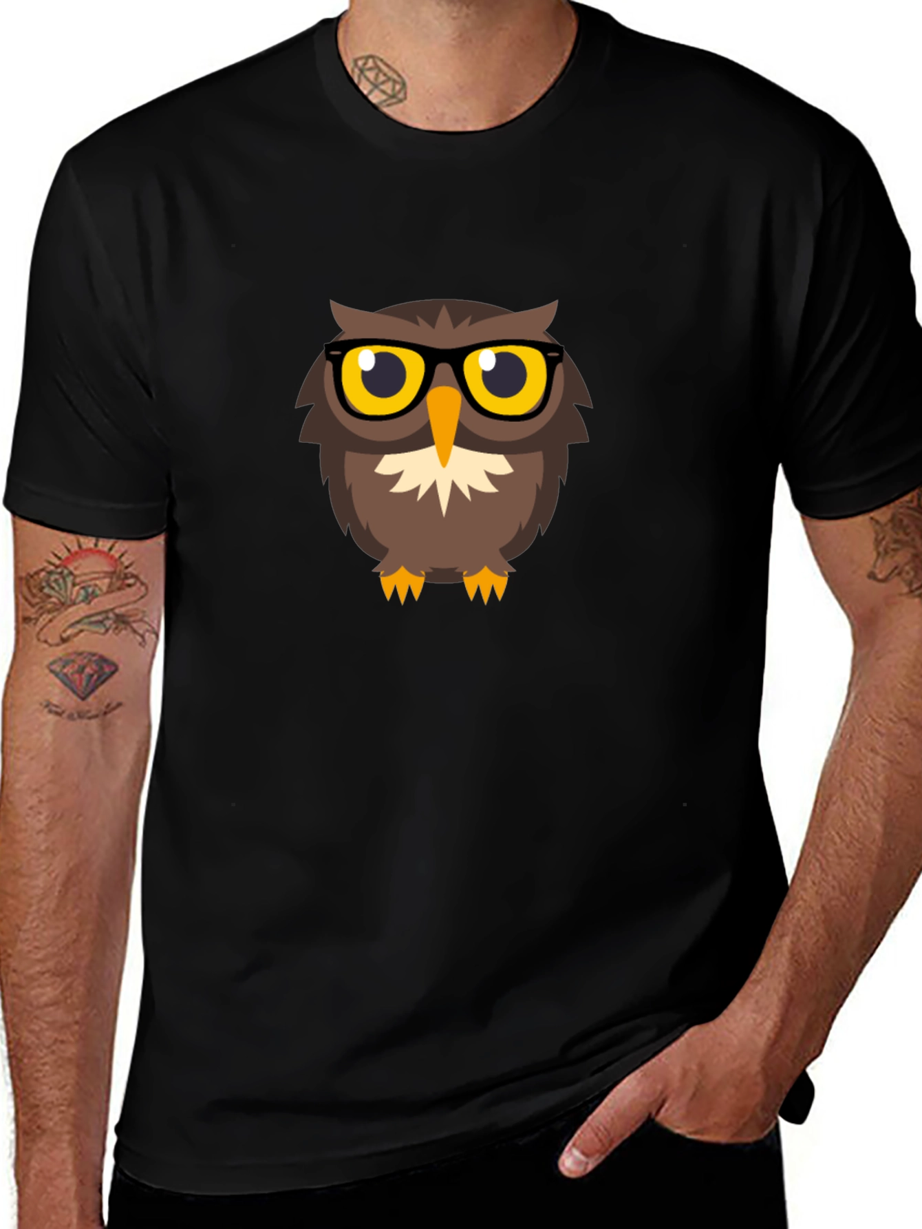 Owl with Glasses Graphic Tee