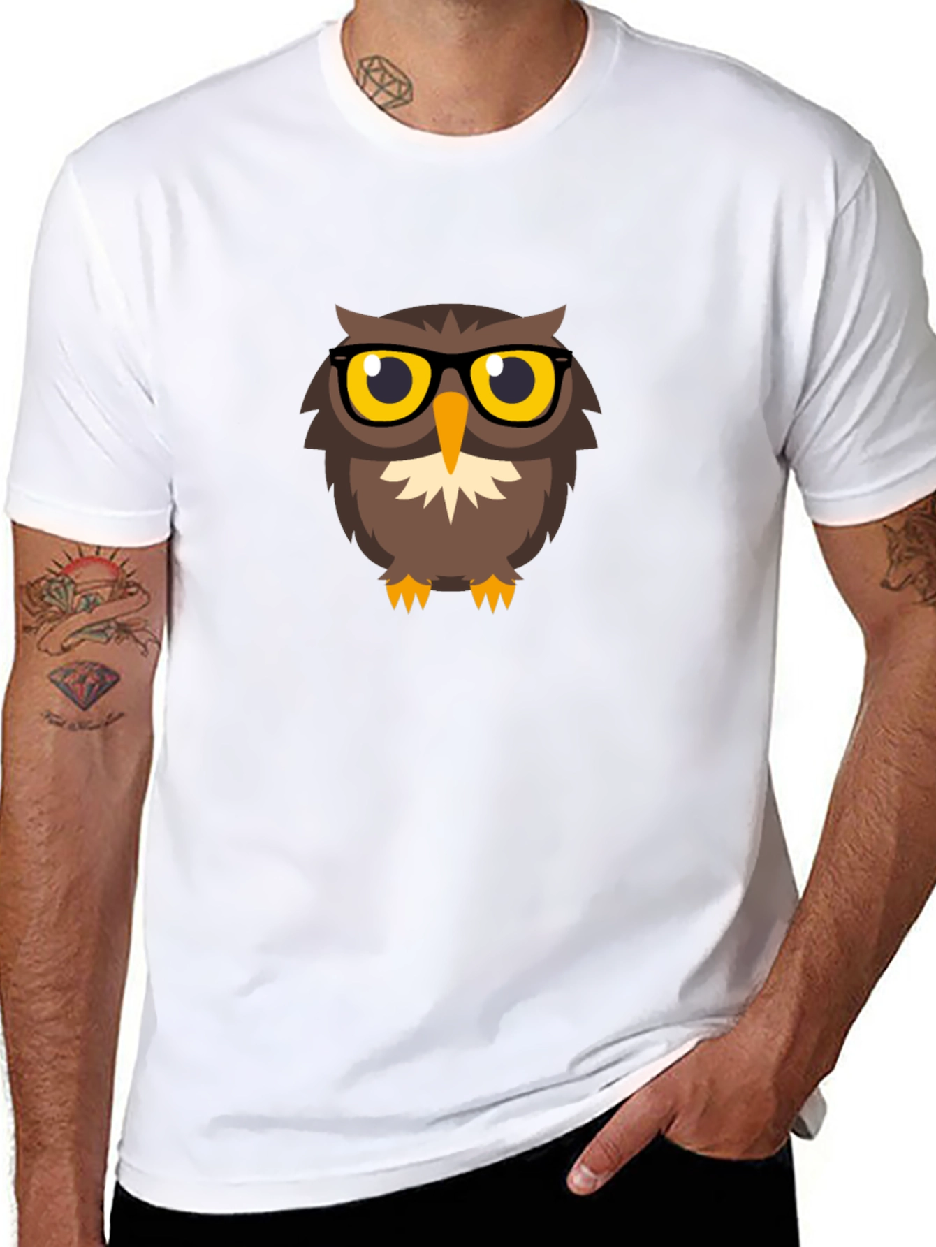 Owl with Glasses Graphic Tee