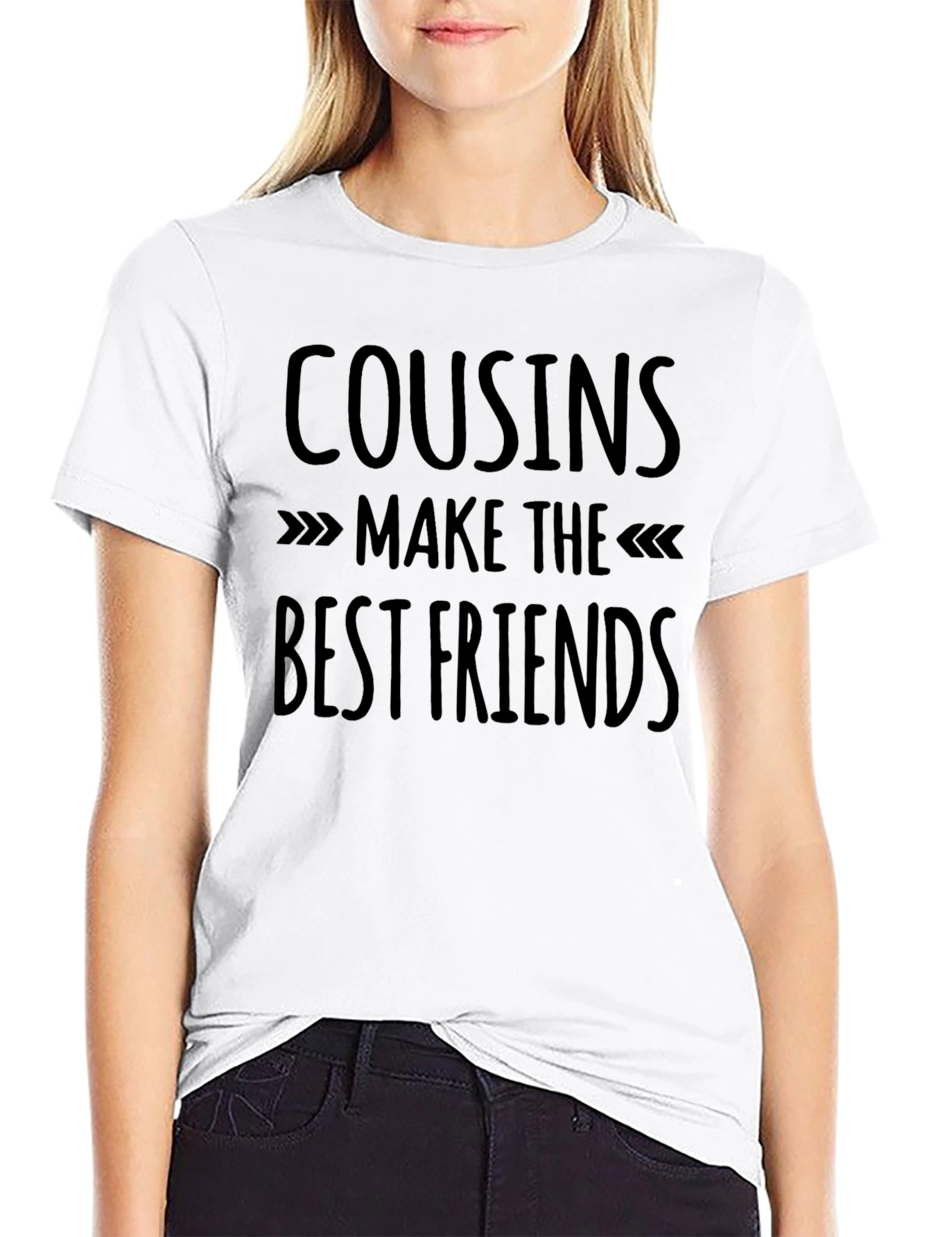 Cousins Make the Best Friends Black Graphic T-Shirt