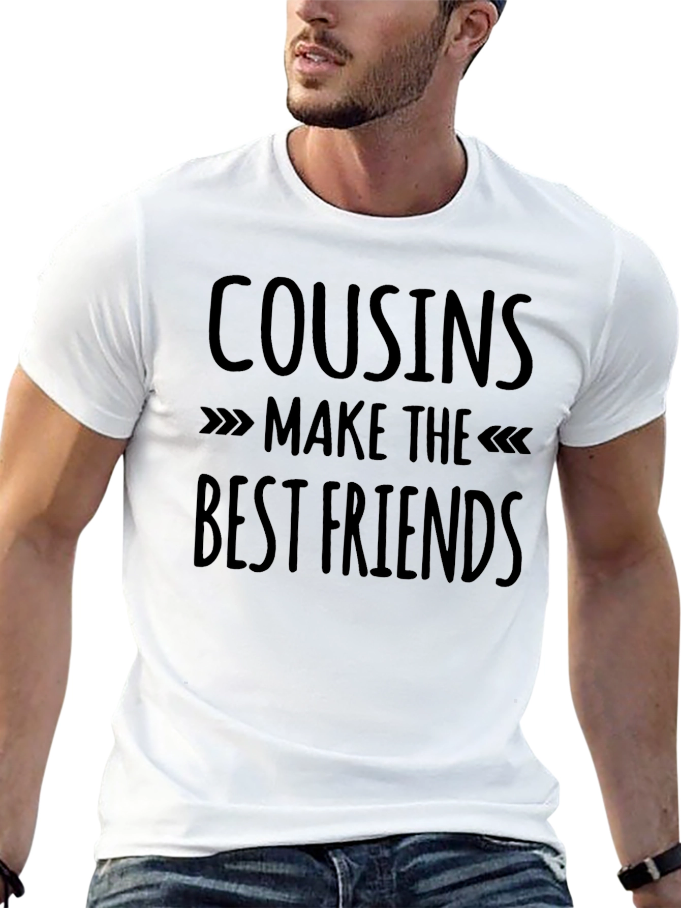 Cousins Make the Best Friends Black Graphic T-Shirt