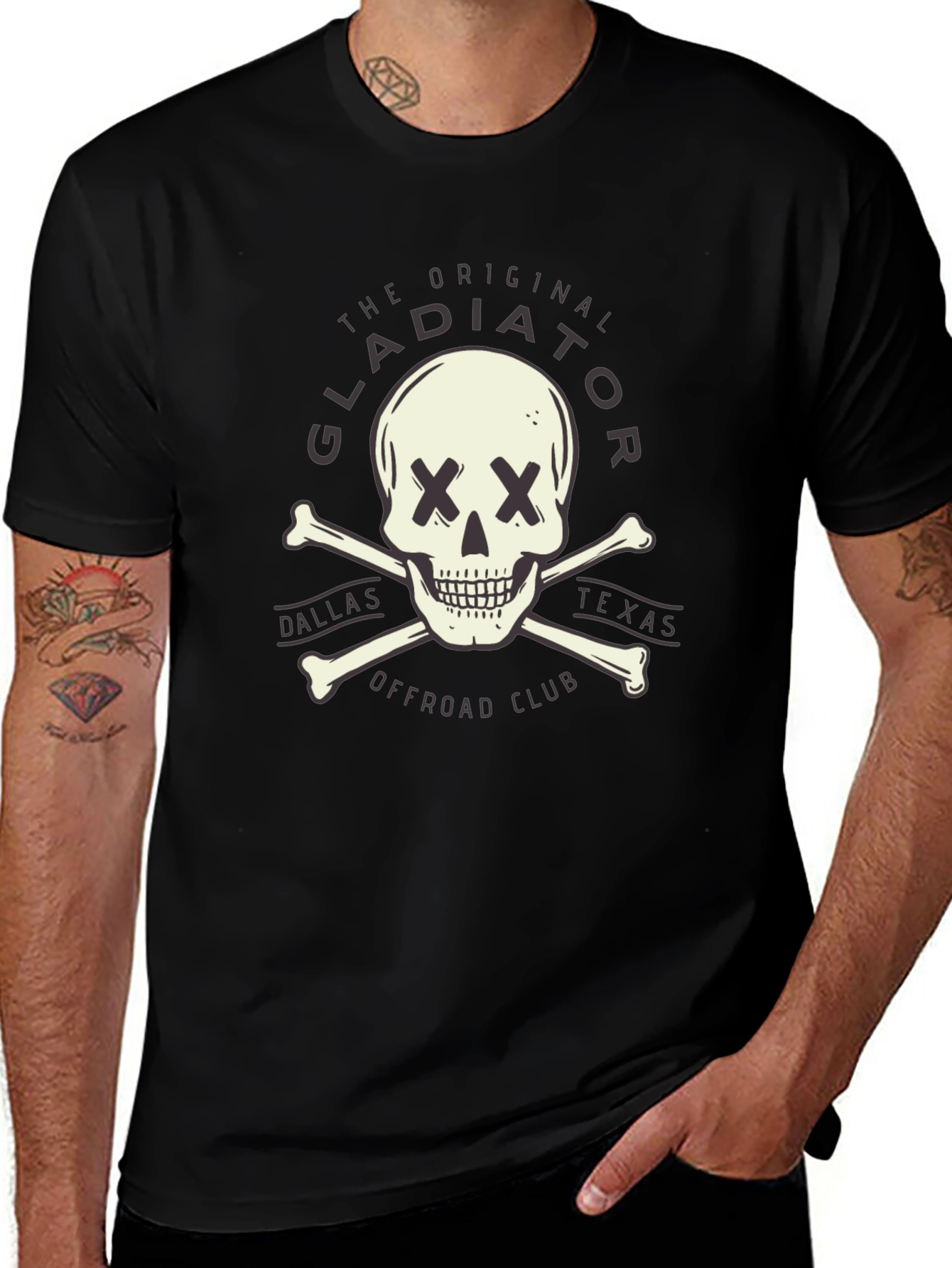 Gladiator Offroad Skull Graphic Tee - Black