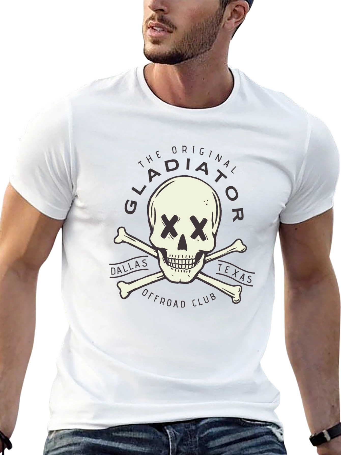 Gladiator Offroad Skull Graphic Tee - Black