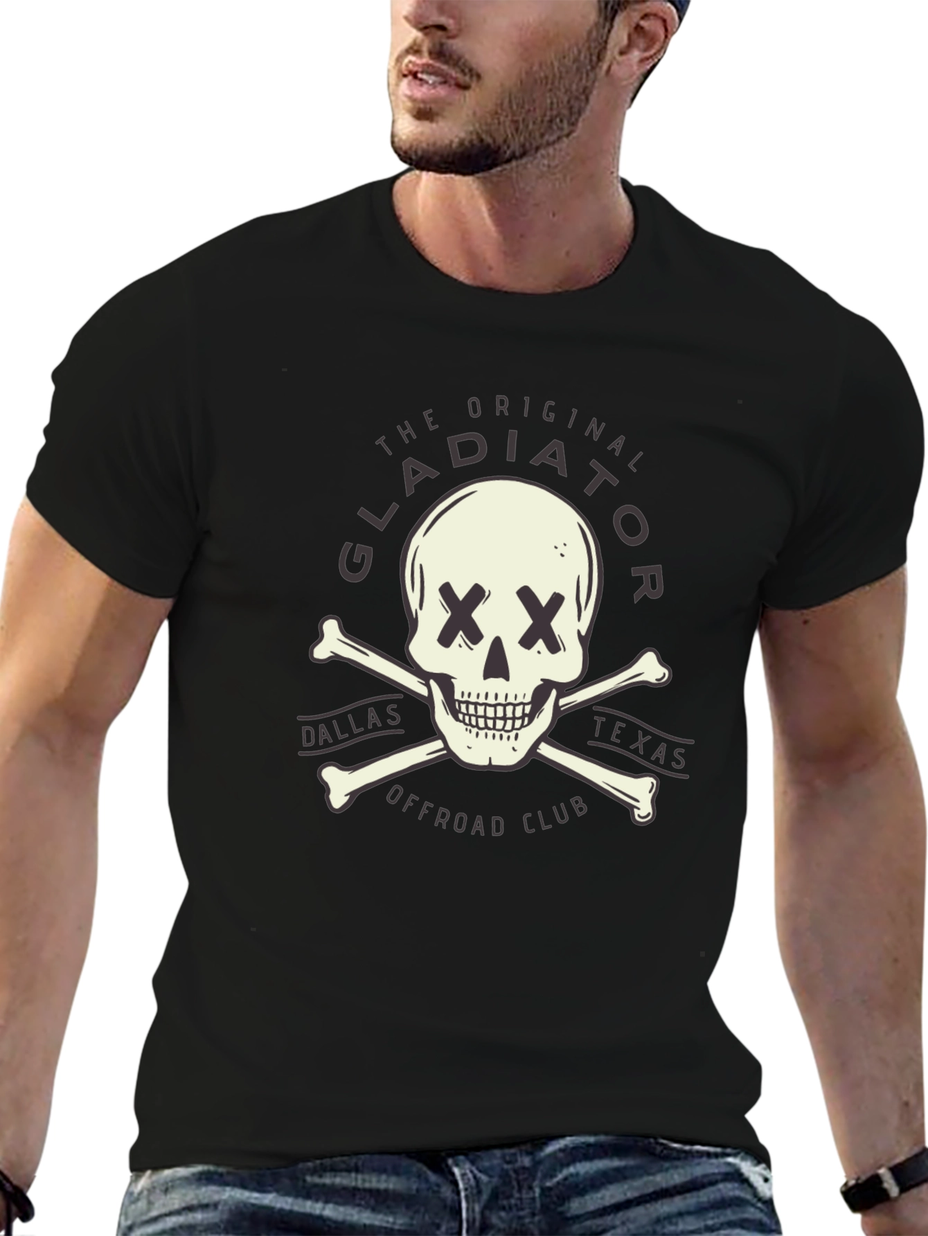Gladiator Offroad Skull Graphic Tee - Black
