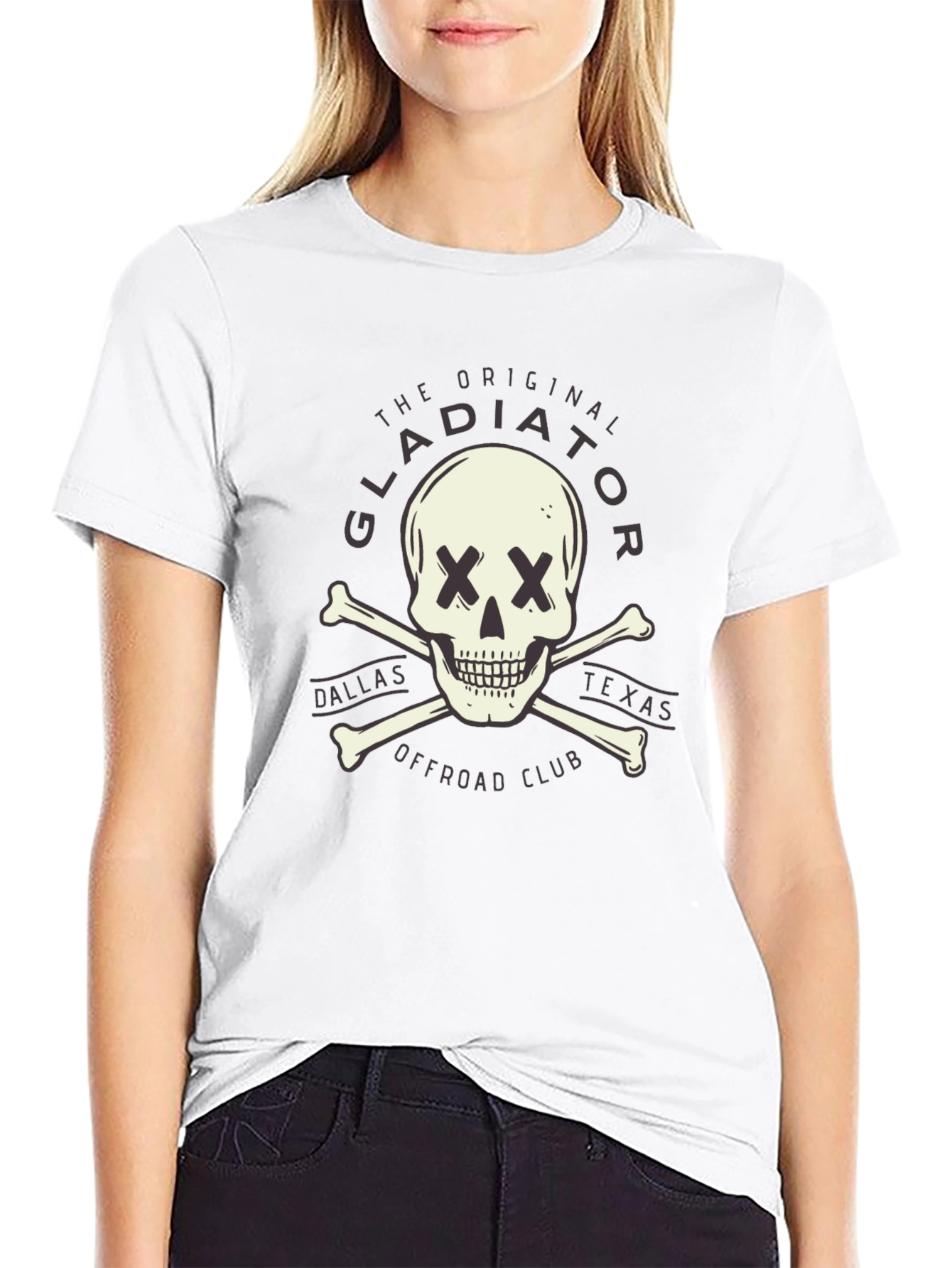 Gladiator Offroad Skull Graphic Tee - Black