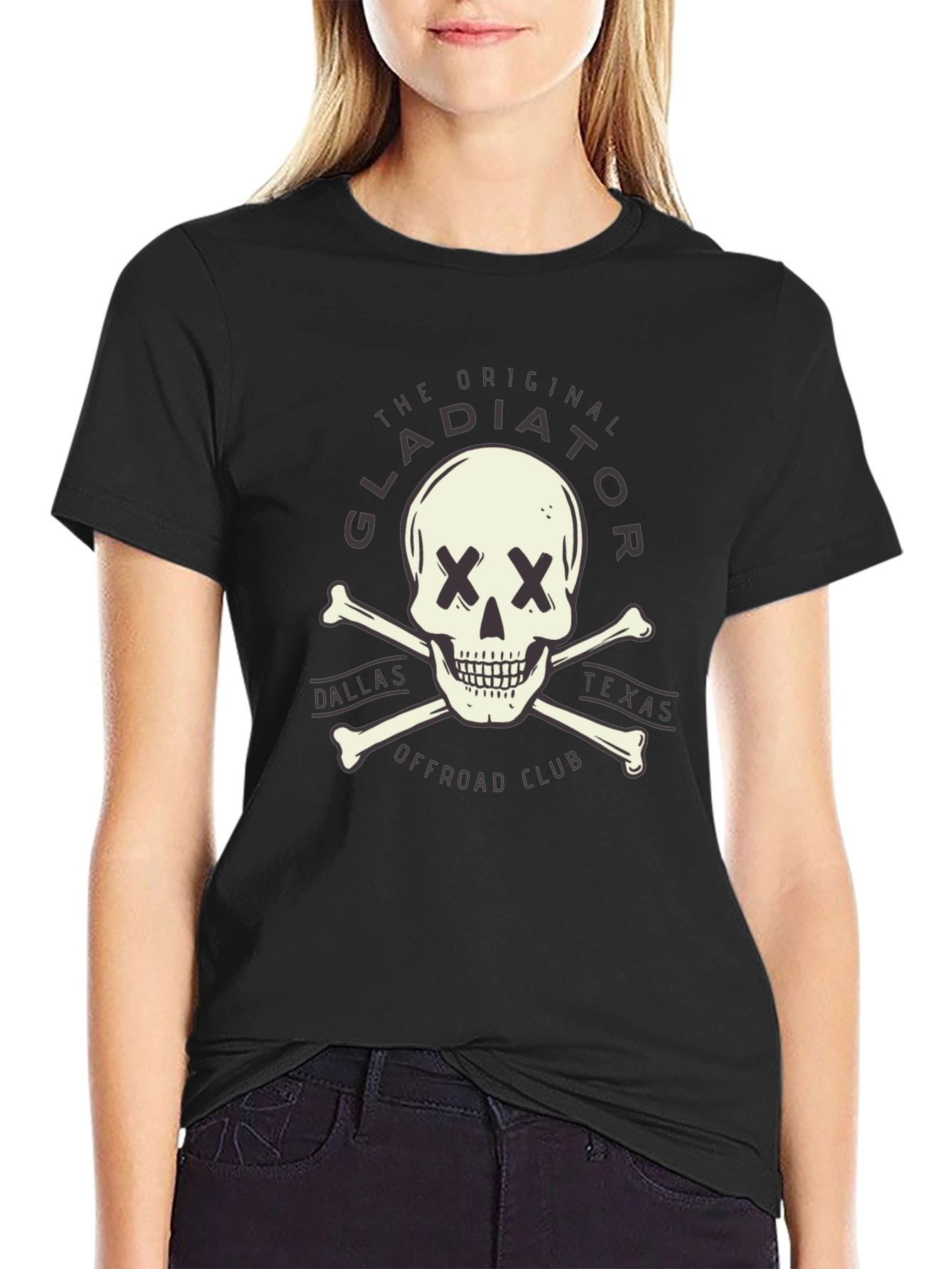 Gladiator Offroad Skull Graphic Tee - Black