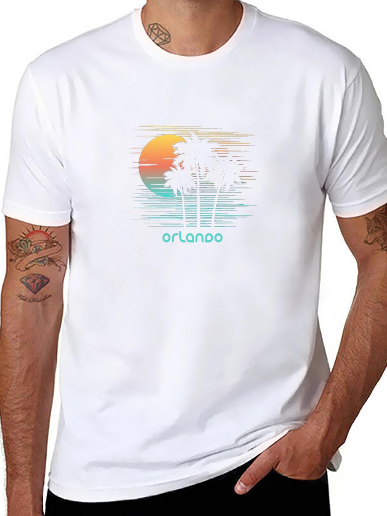 Orlando Sunset Palm Tree Graphic Tee