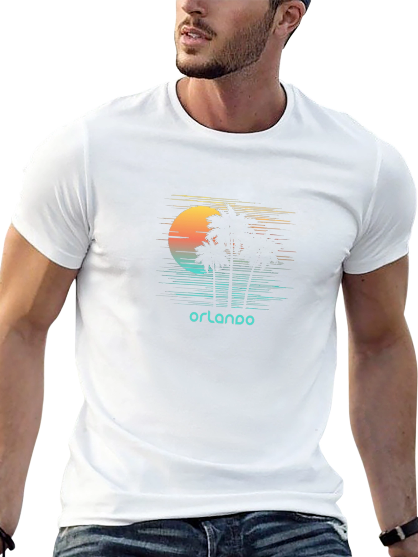 Orlando Sunset Palm Tree Graphic Tee