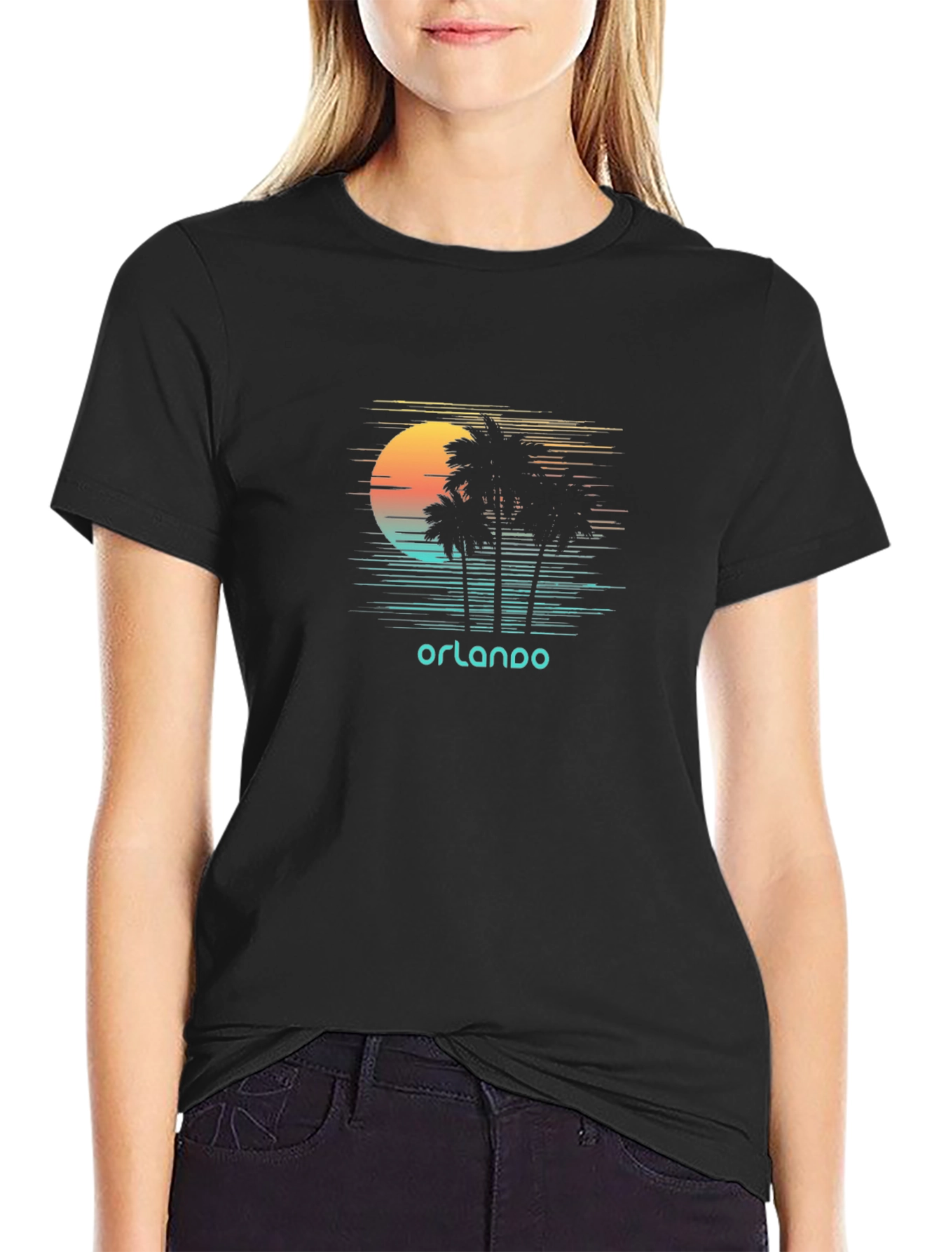 Orlando Sunset Palm Tree Graphic Tee