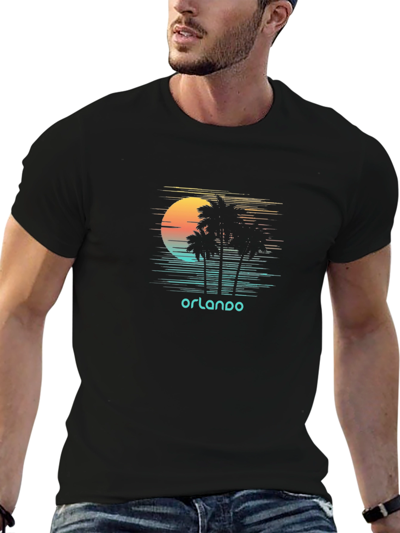 Orlando Sunset Palm Tree Graphic Tee