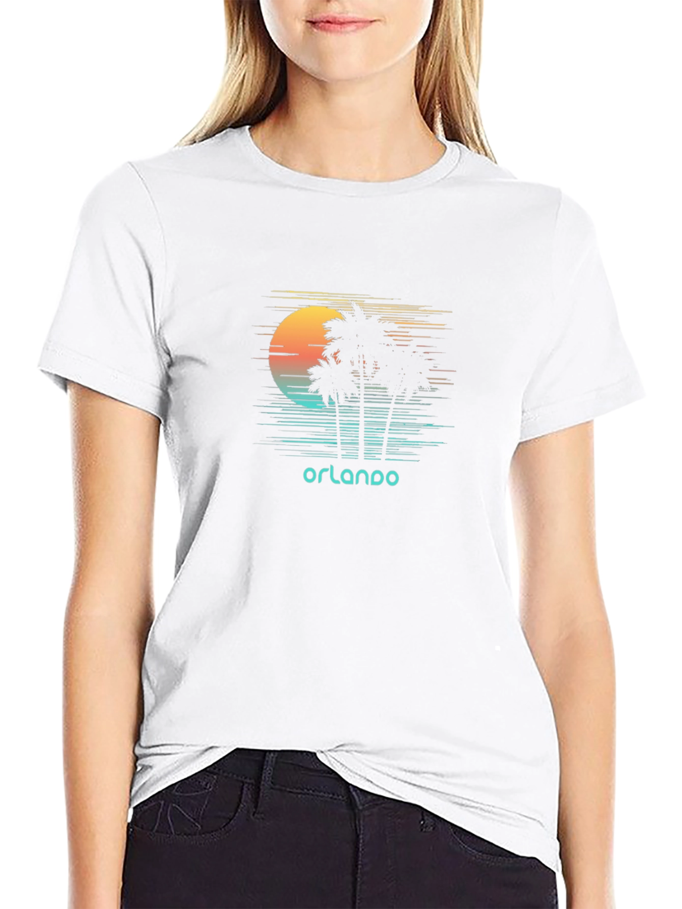 Orlando Sunset Palm Tree Graphic Tee