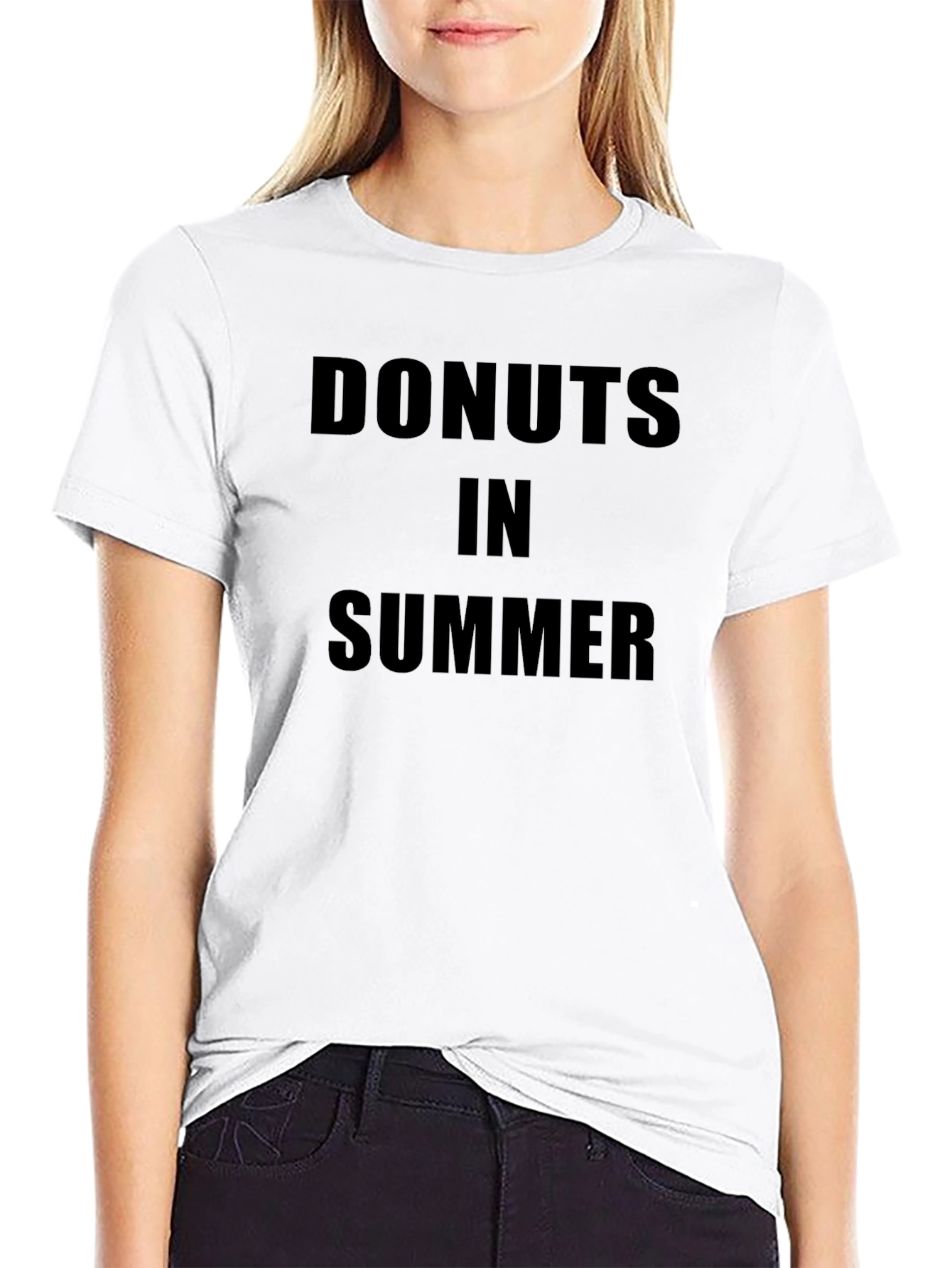 Donuts in Summer Black T-Shirt - Unique Graphic Tee
