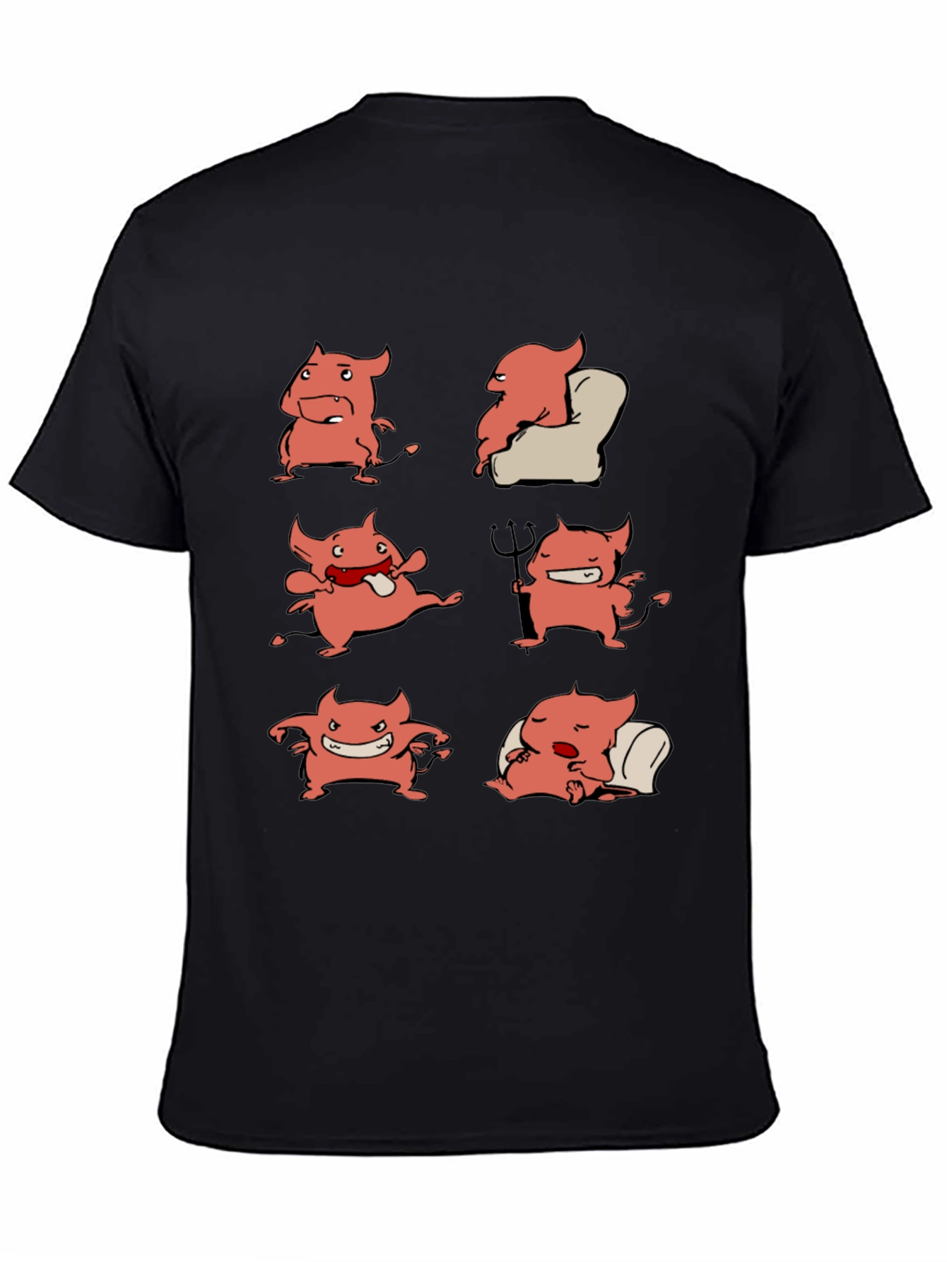Devil Cartoon Character Graphic Print Tee