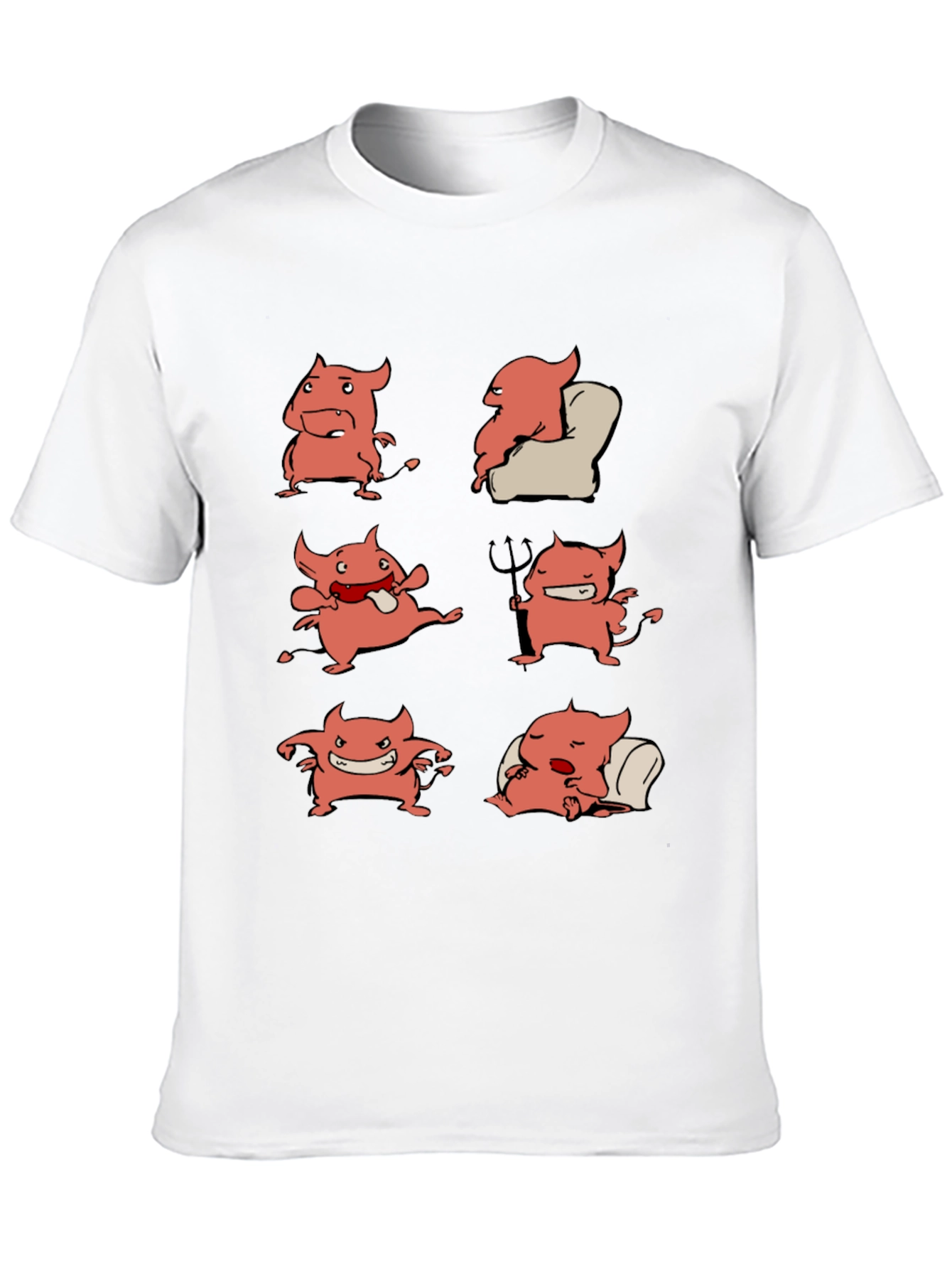 Devil Cartoon Character Graphic Print Tee