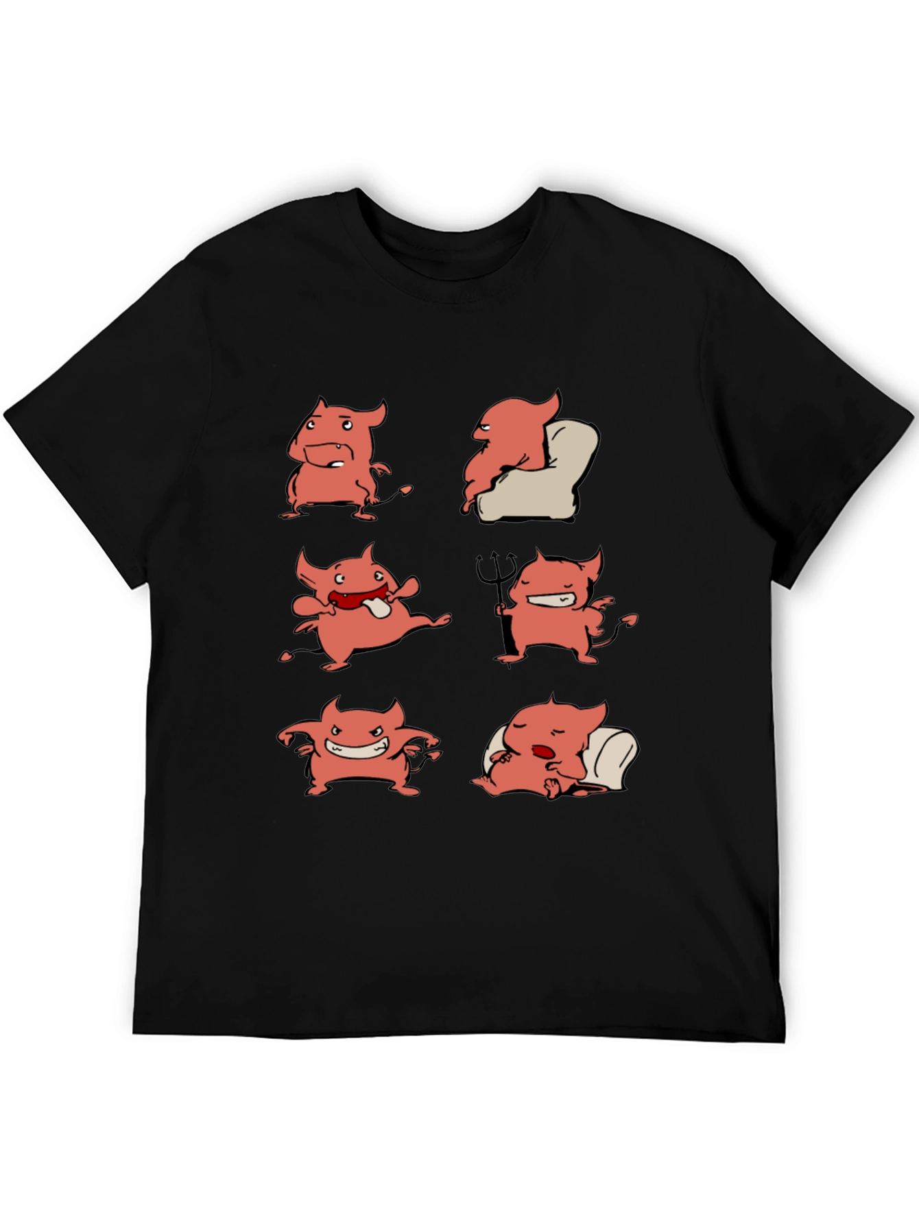 Devil Cartoon Character Graphic Print Tee