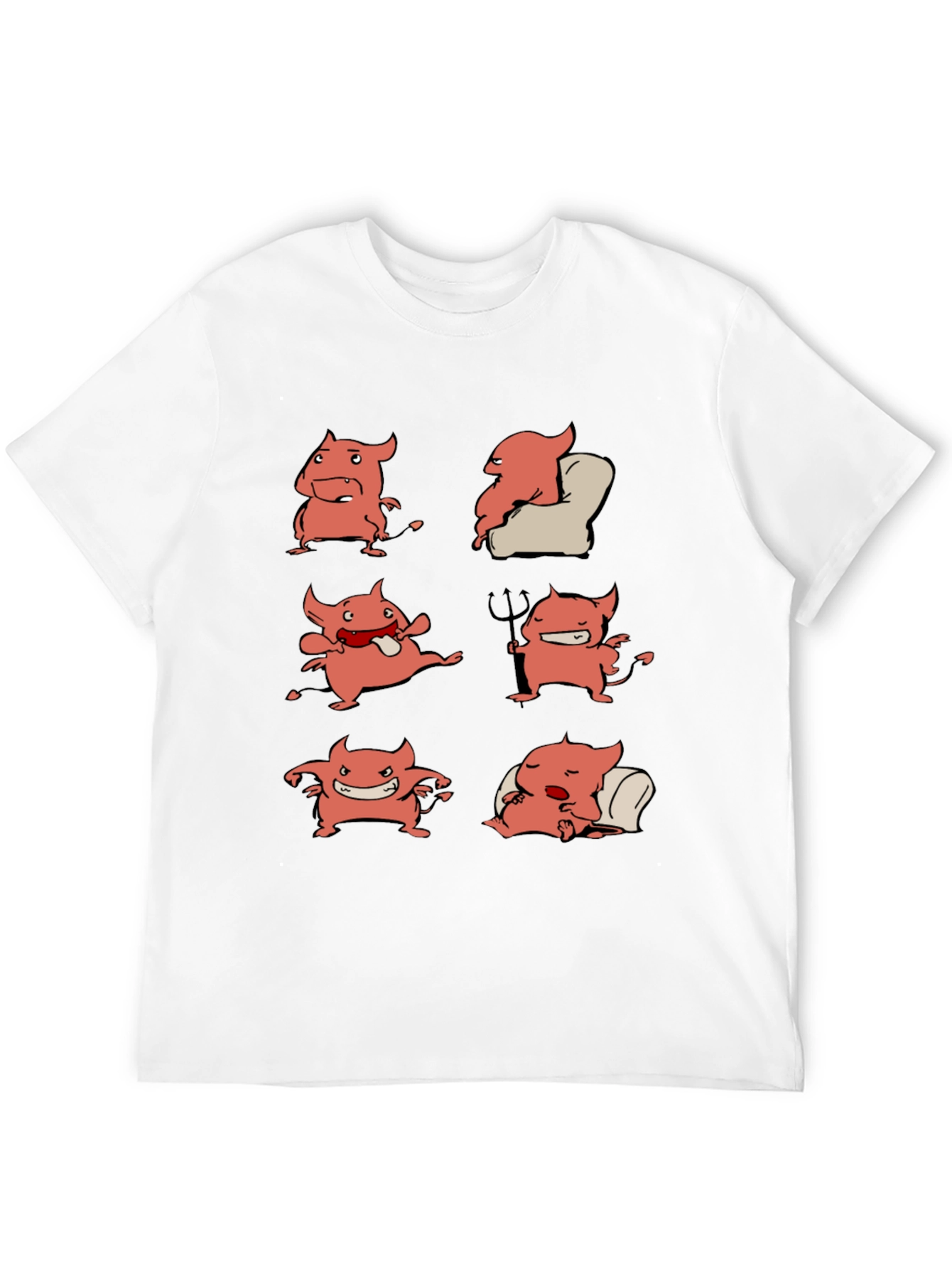 Devil Cartoon Character Graphic Print Tee