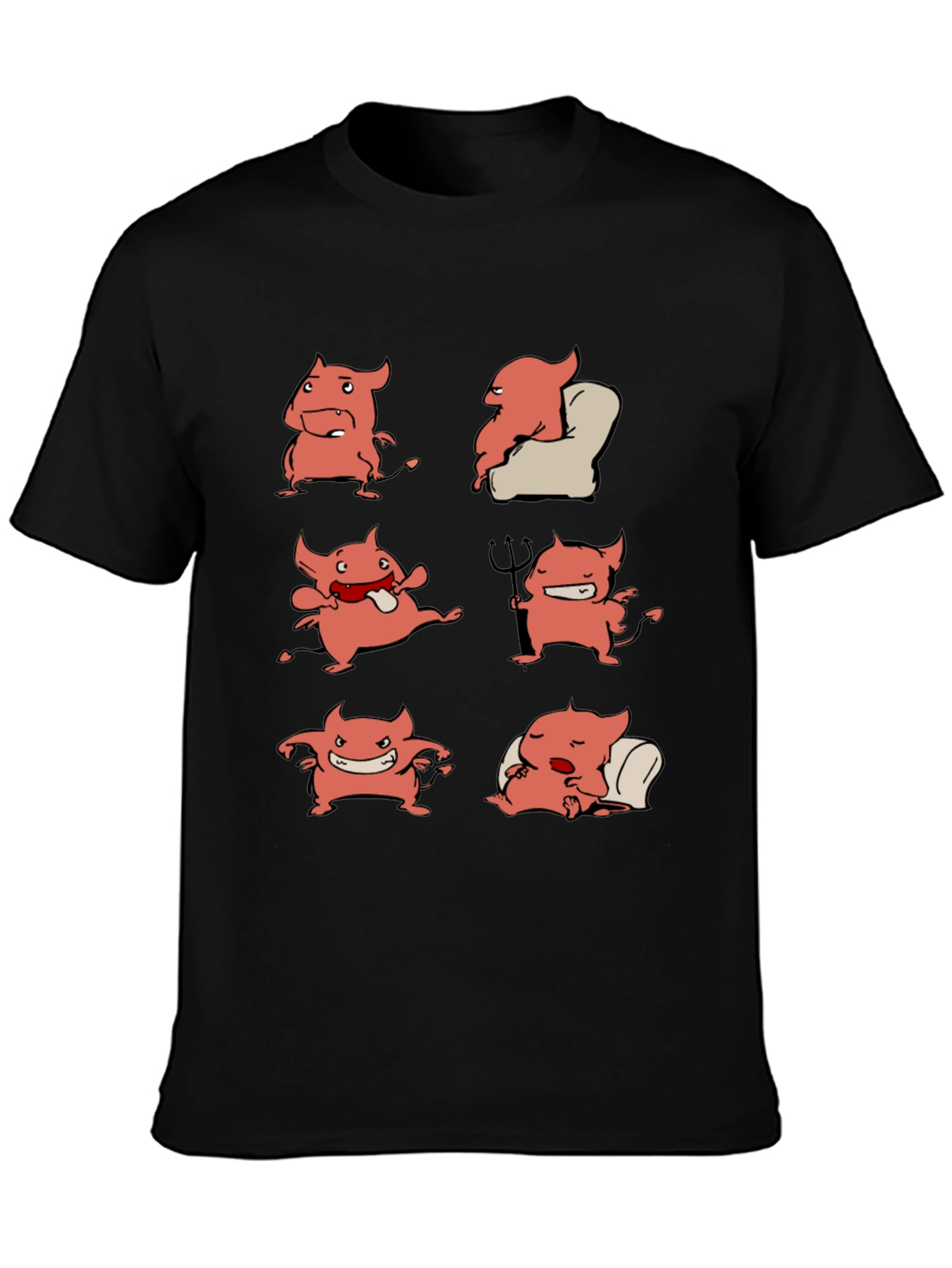 Devil Cartoon Character Graphic Print Tee