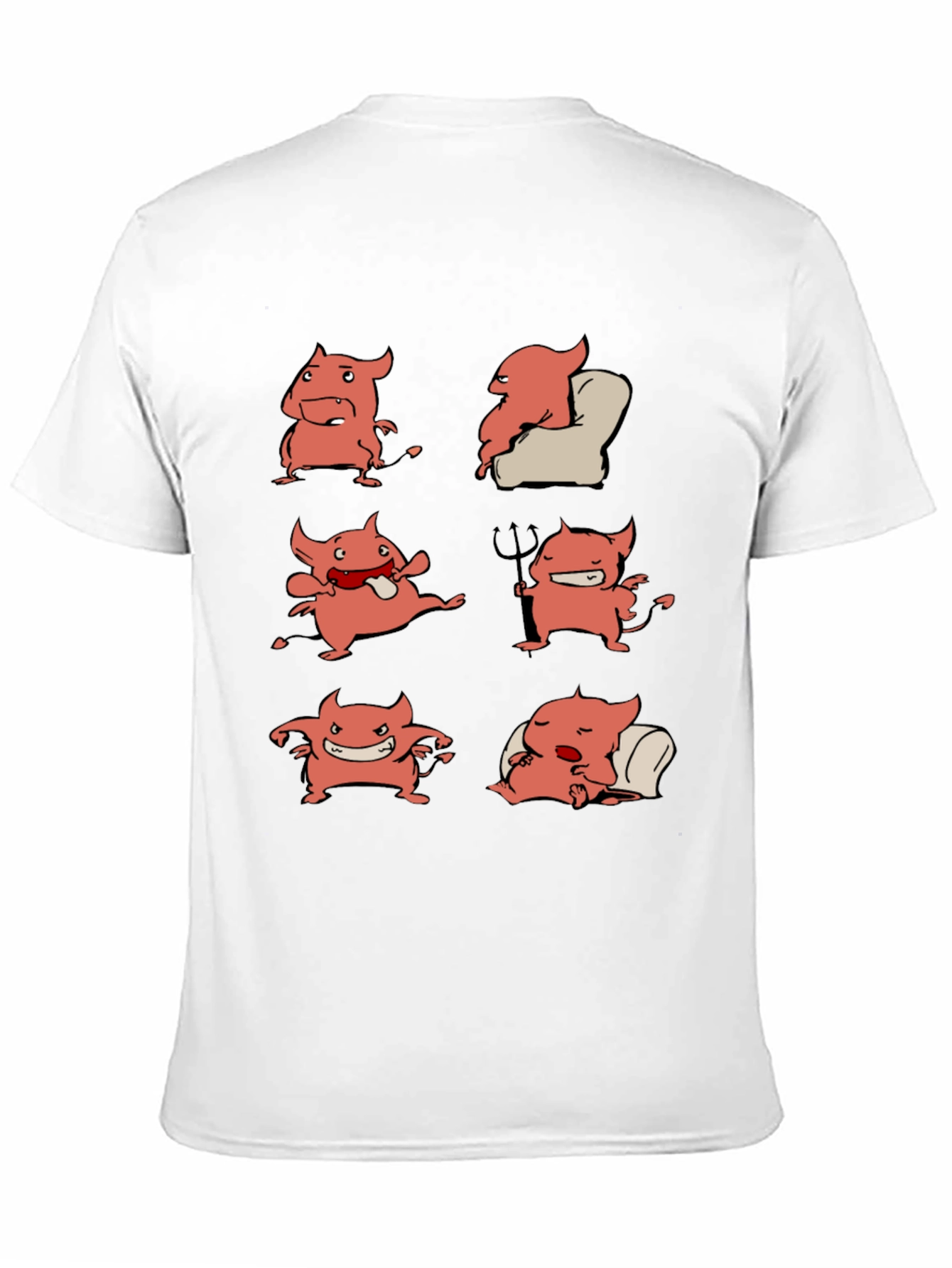 Devil Cartoon Character Graphic Print Tee