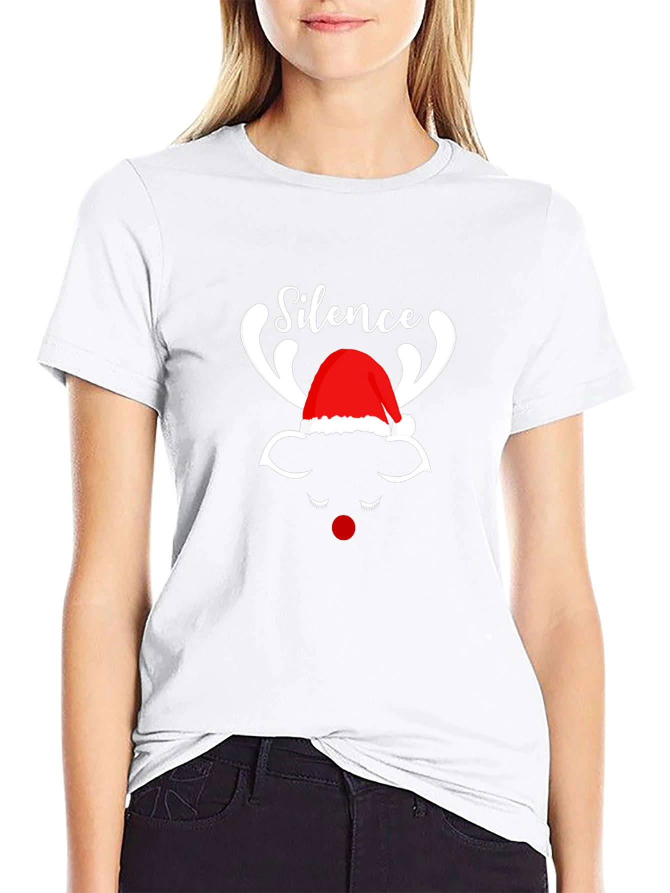 Silence Reindeer Christmas Graphic T-Shirt