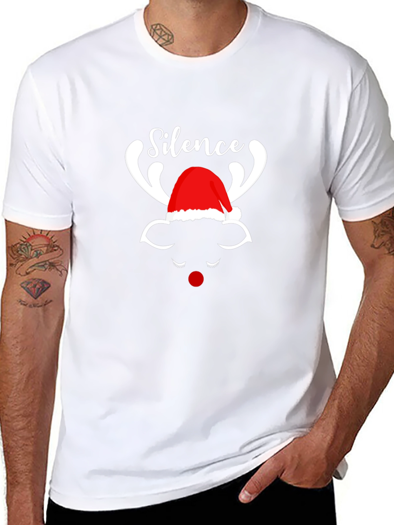 Silence Reindeer Christmas Graphic T-Shirt