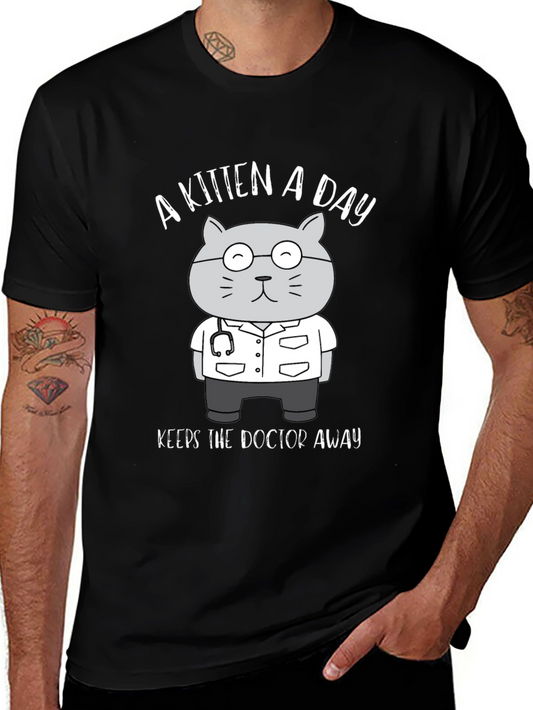 Kitten Doctor T-Shirt - A Kitten a Day Keeps the Doctor Away