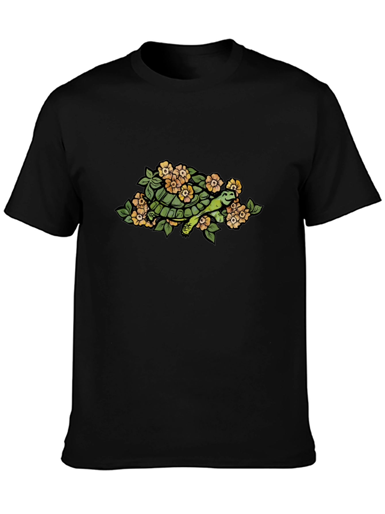 Turtle & Flower Graphic T-Shirt