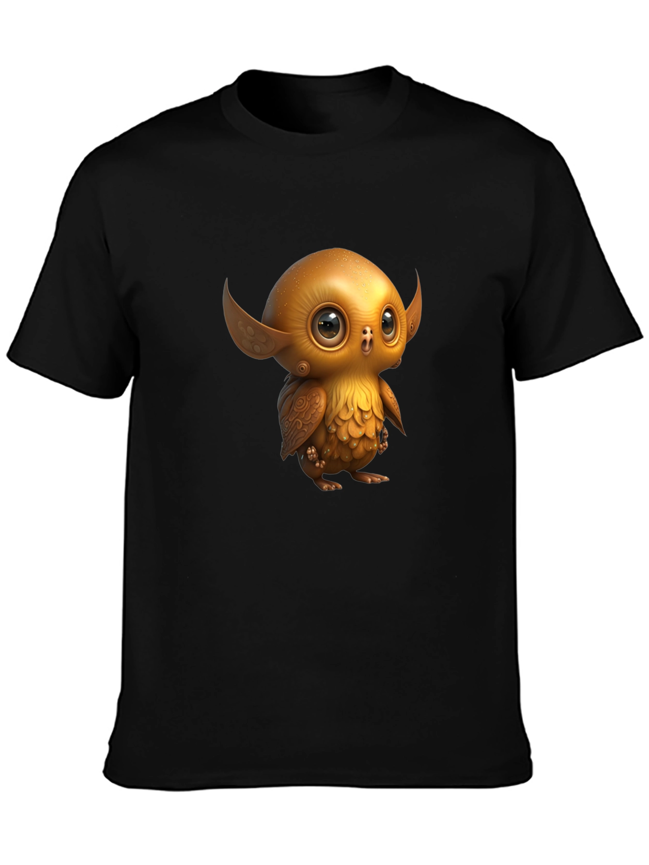 Cute Golden Owl Creature Graphic Tee