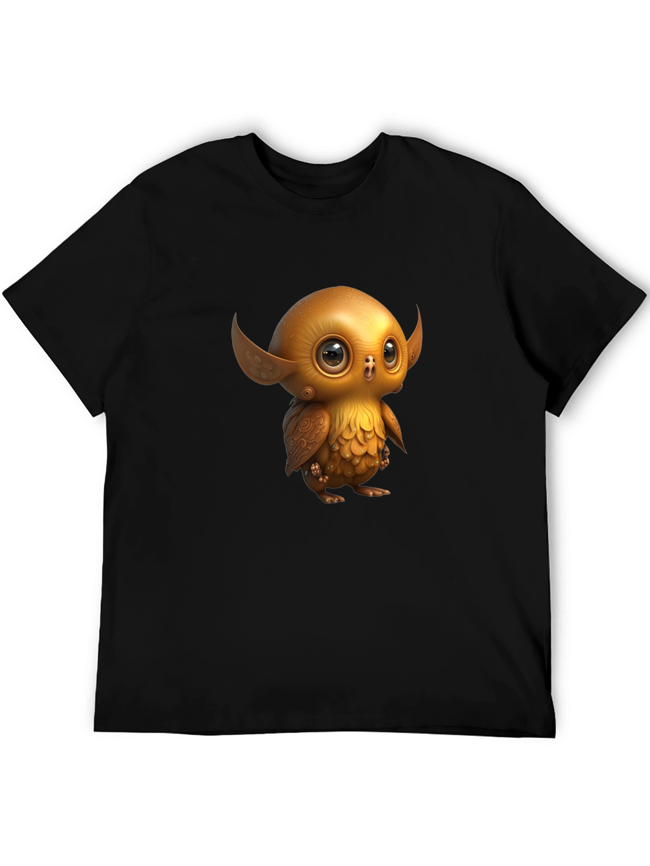 Cute Golden Owl Creature Graphic Tee