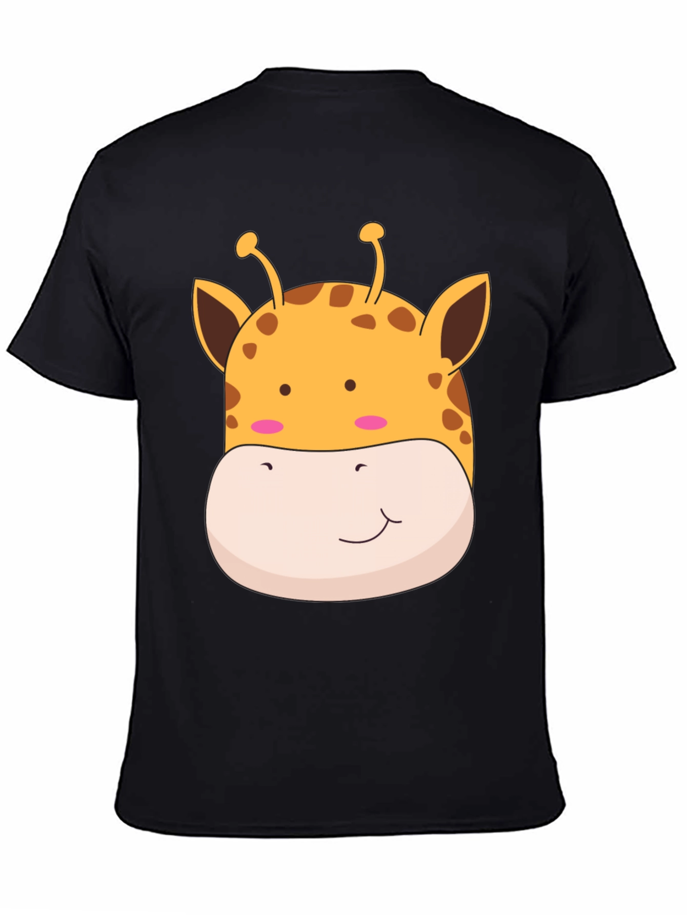 Giraffe Face Graphic Black T-Shirt