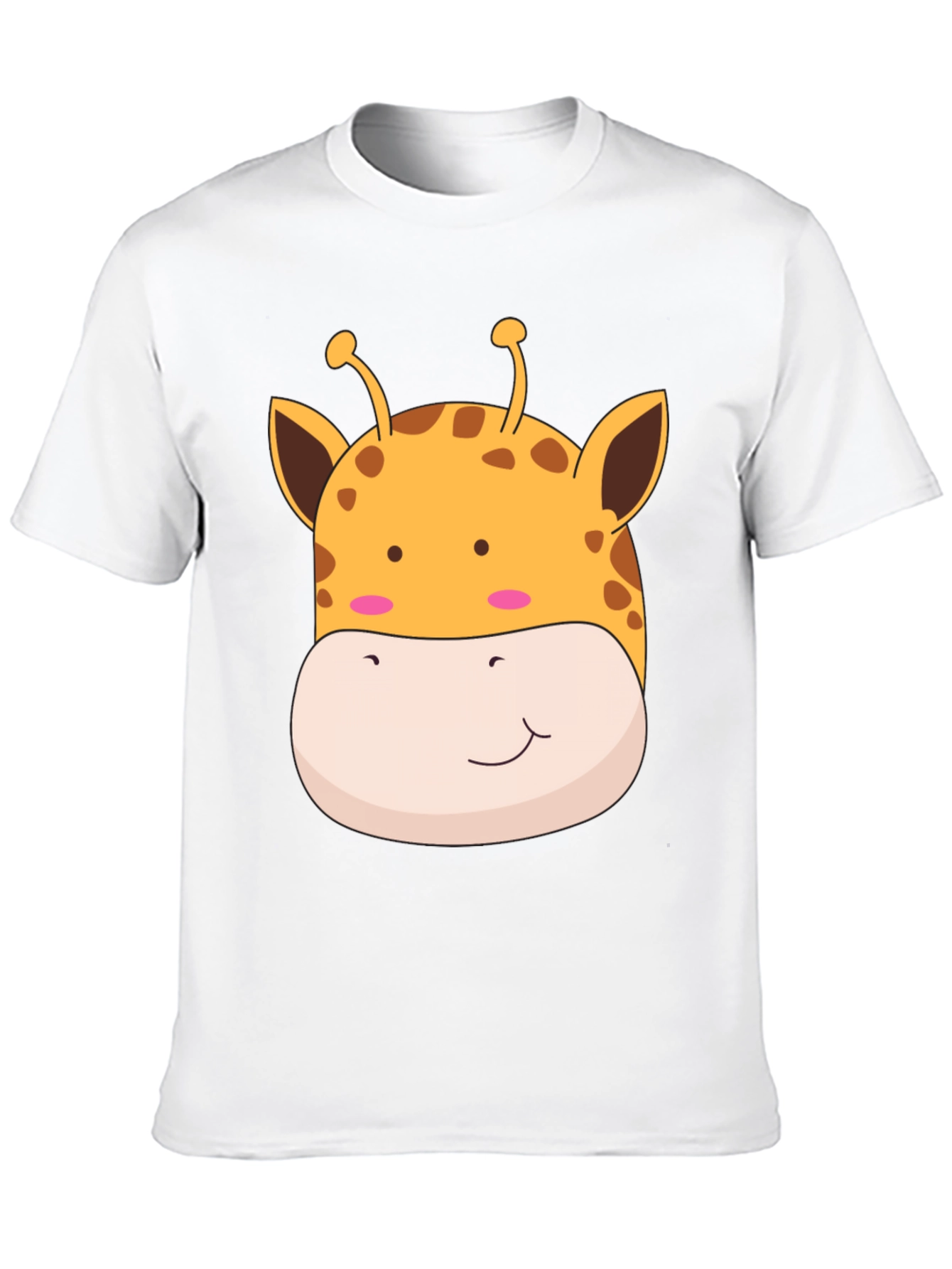 Giraffe Face Graphic Black T-Shirt
