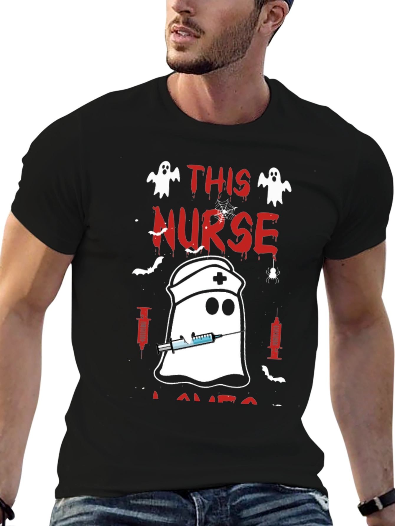 Halloween Nurse Ghost T-Shirt - Spooky Nursing Tee