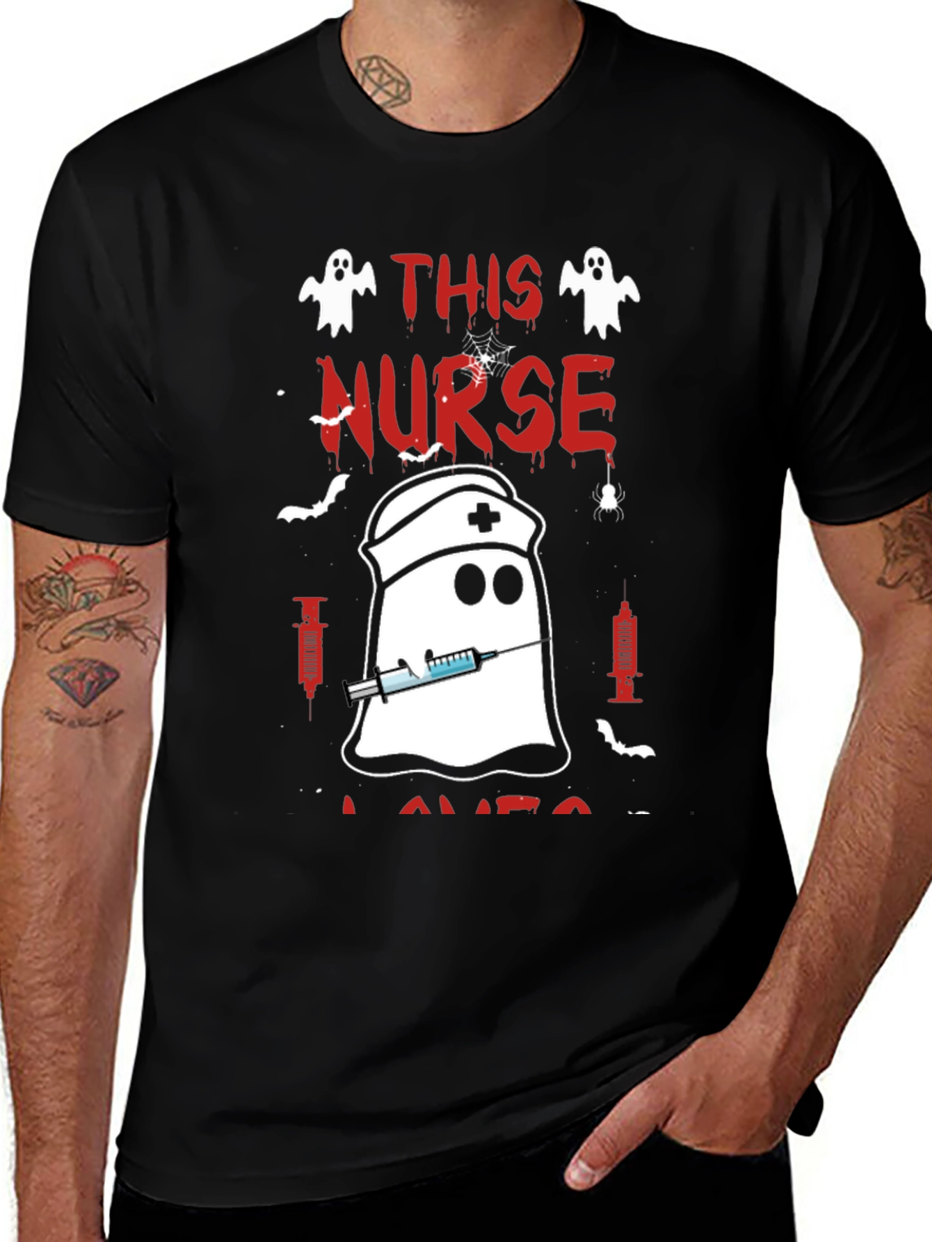 Halloween Nurse Ghost T-Shirt - Spooky Nursing Tee